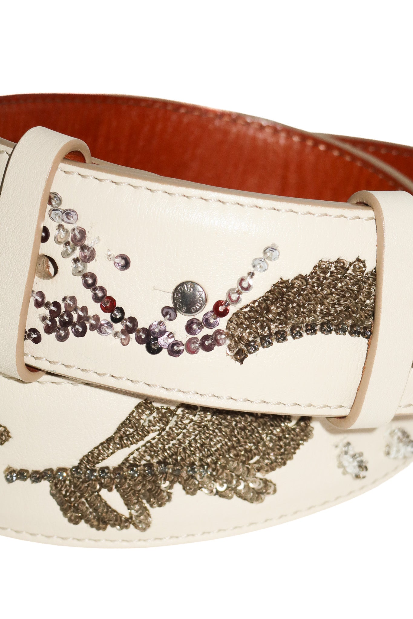 acne studios embellished leather belt cream.