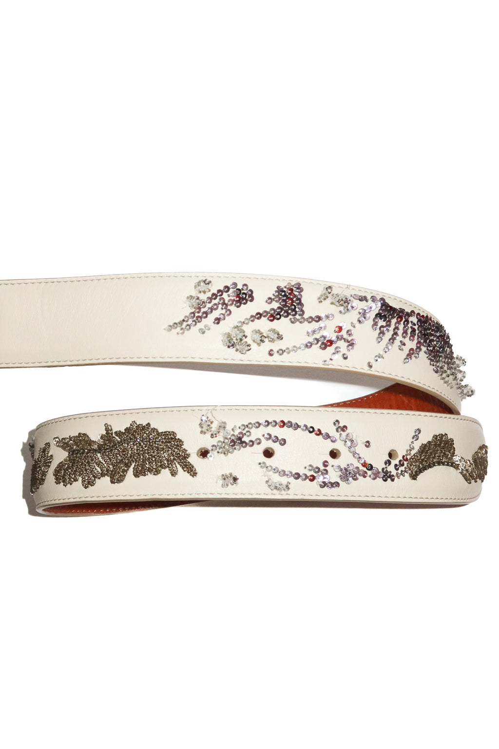 acne studios embellished leather belt cream.