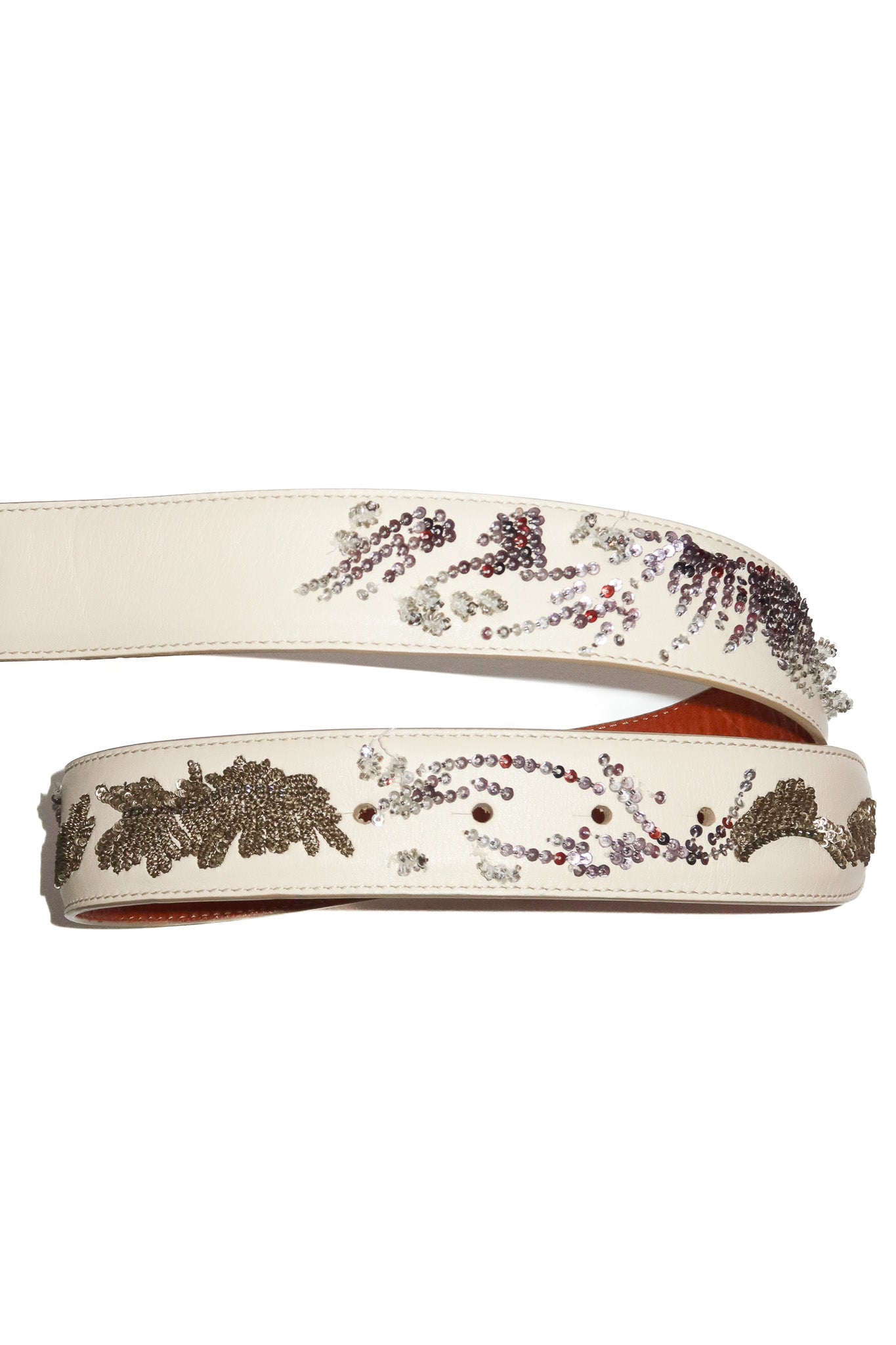 acne studios embellished leather belt cream.