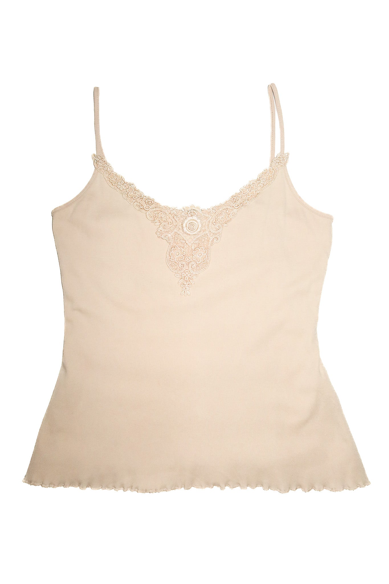2000’s miss shop lace trim camisole beige.