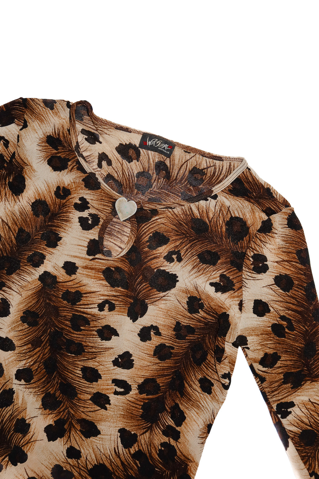 wet seal mesh leopard print top brown.