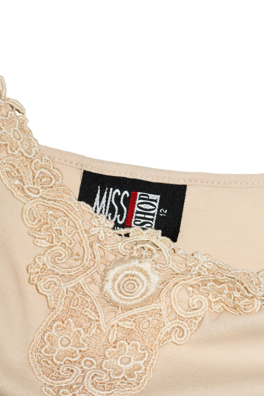 2000’s miss shop lace trim camisole beige.