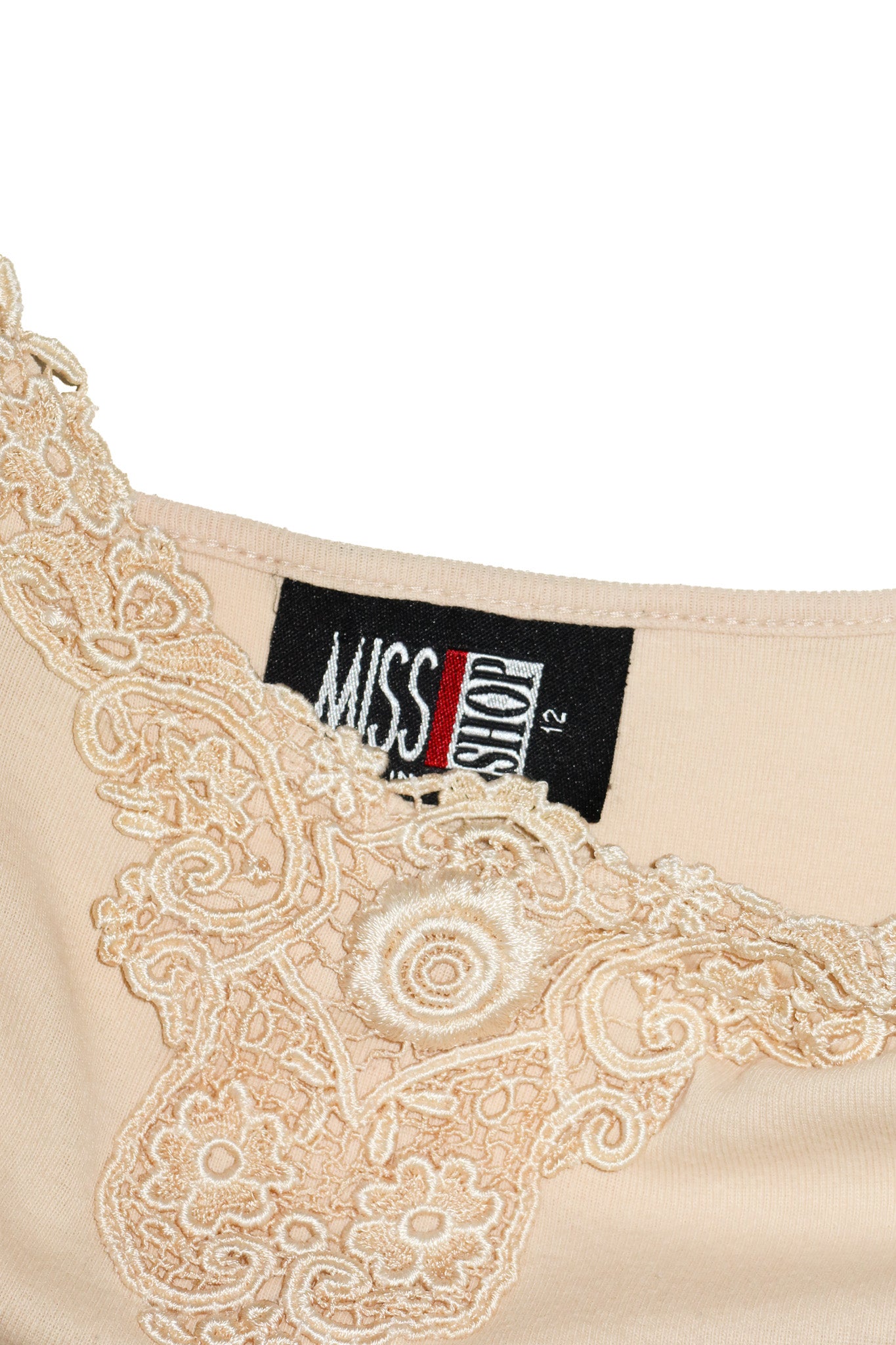 2000’s miss shop lace trim camisole beige.