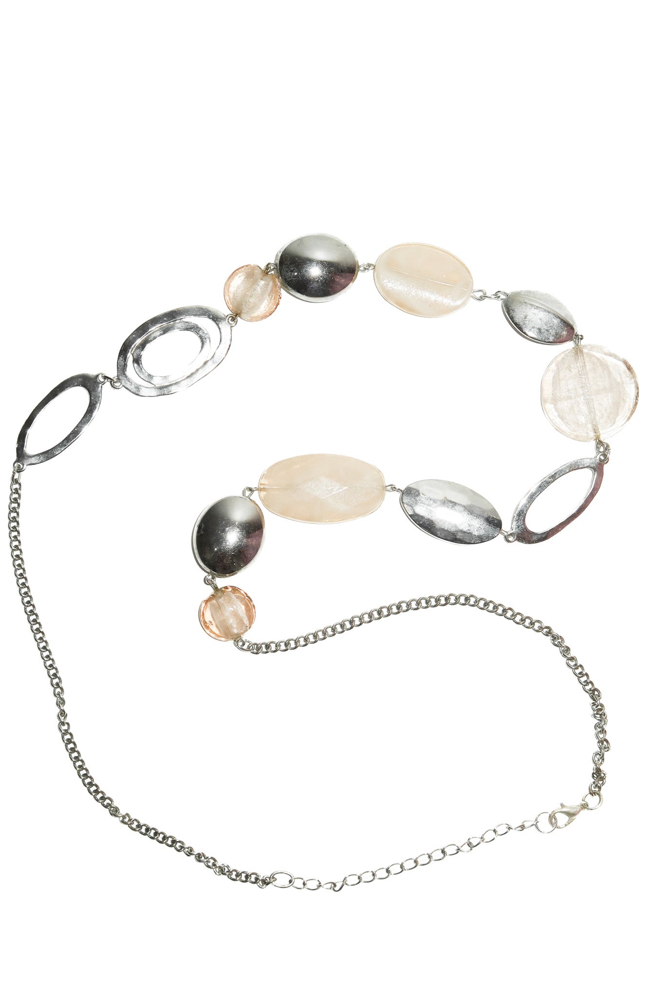 2000’s mixed bead and chain belt silver/neutral.