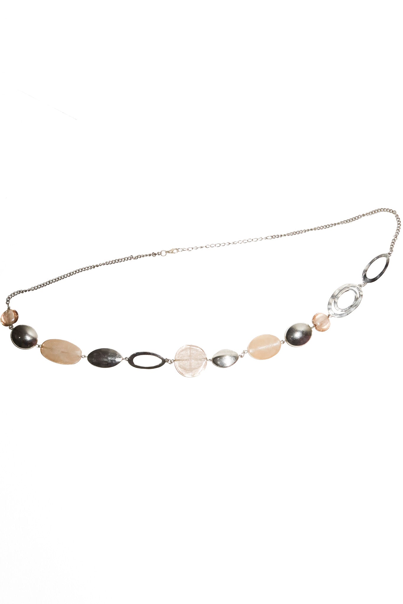 2000’s mixed bead and chain belt silver/neutral.
