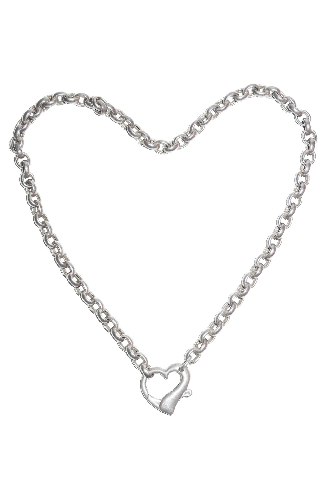 2000’s sterling silver heart clasp chain necklace silver.