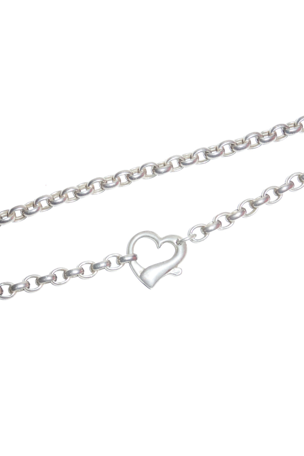 2000’s sterling silver heart clasp chain necklace silver.