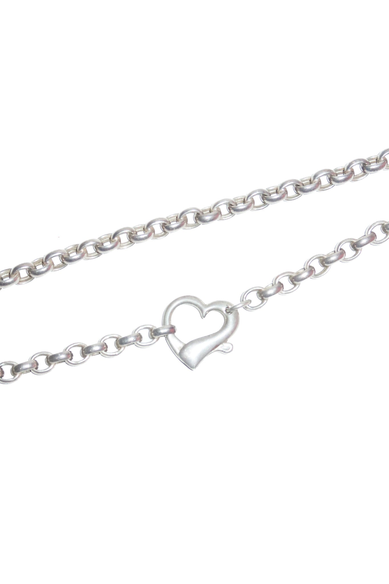2000’s sterling silver heart clasp chain necklace silver.