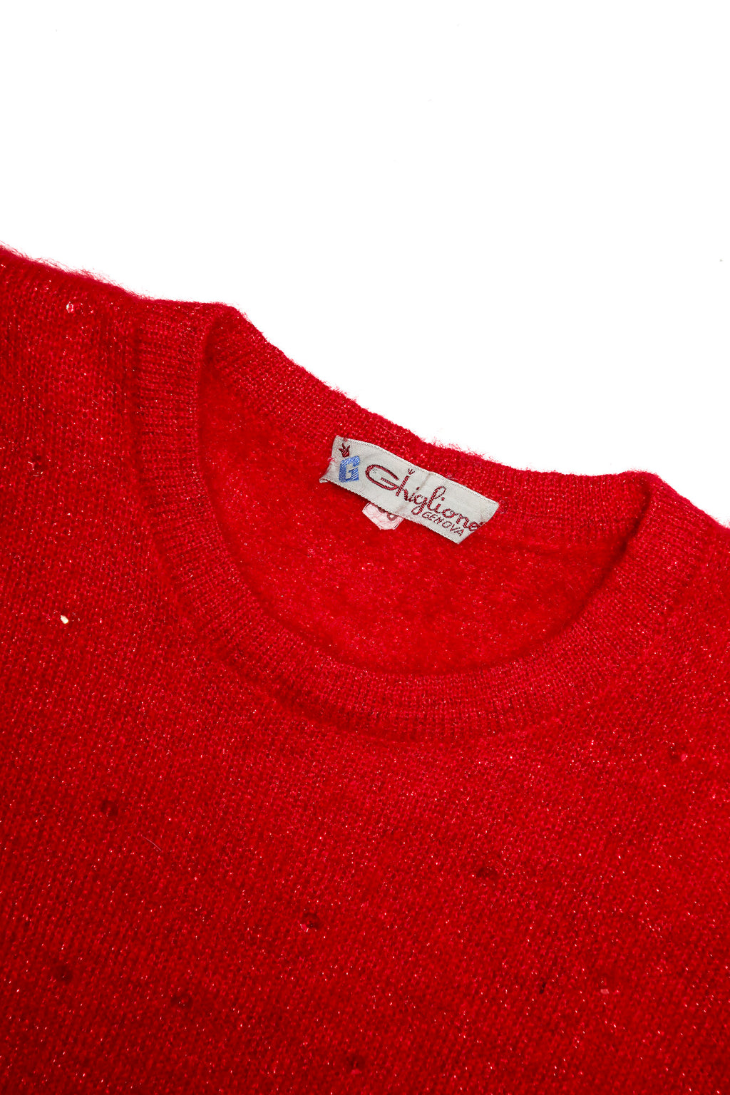1980’s ghiglione genova mohair knit sweater red.
