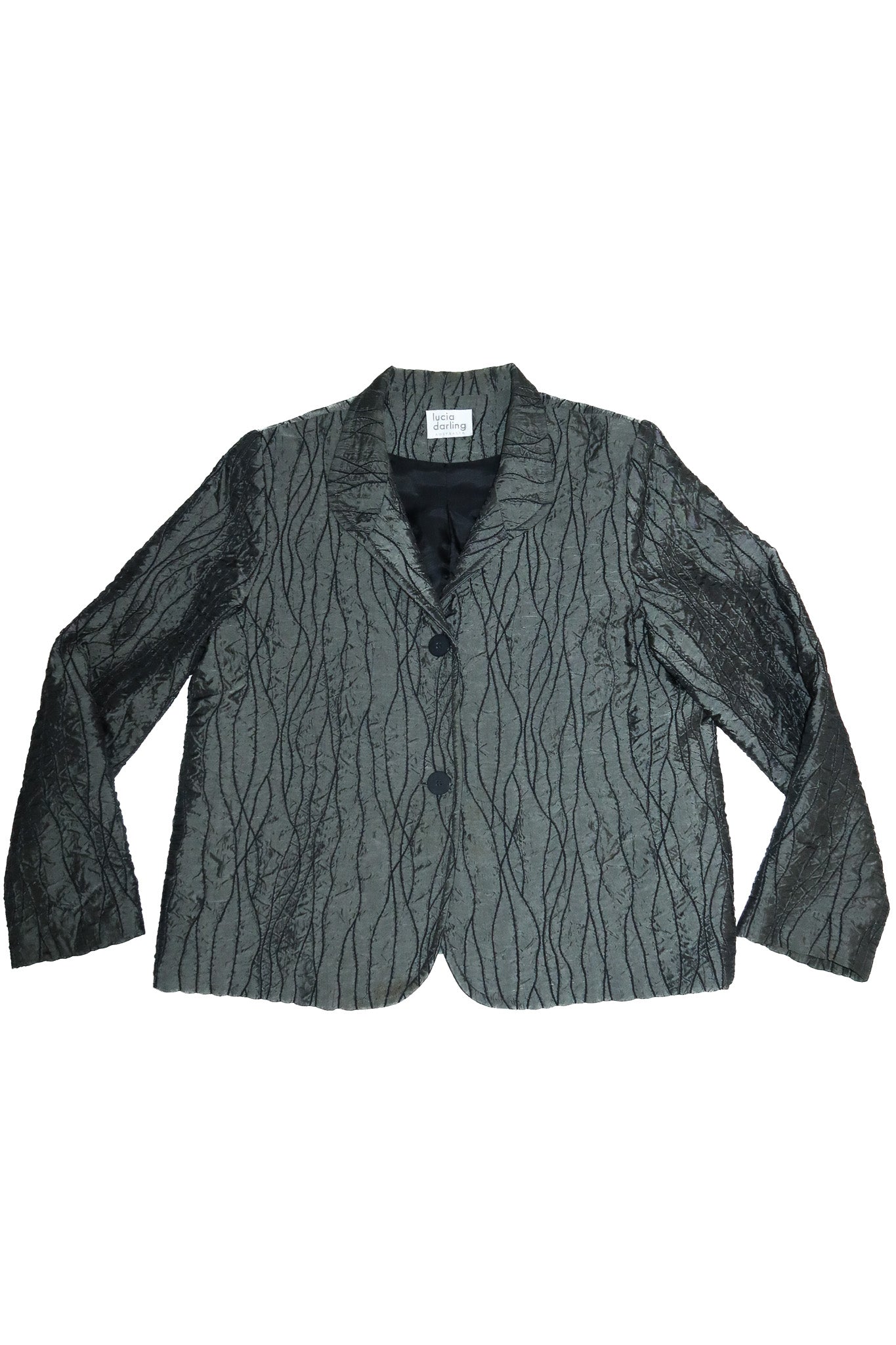 1990’s lucia darling textured blazer charcoal.