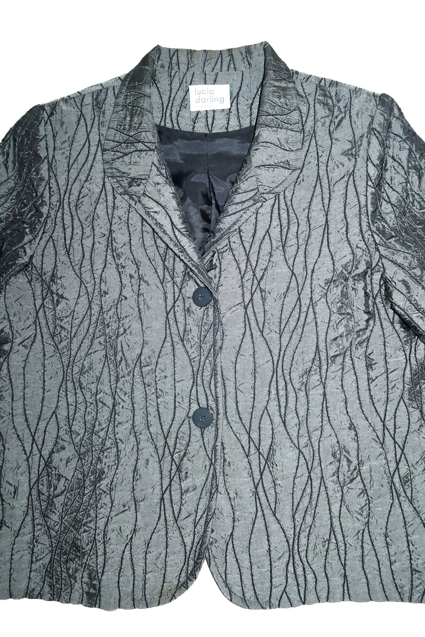 1990’s lucia darling textured blazer charcoal.