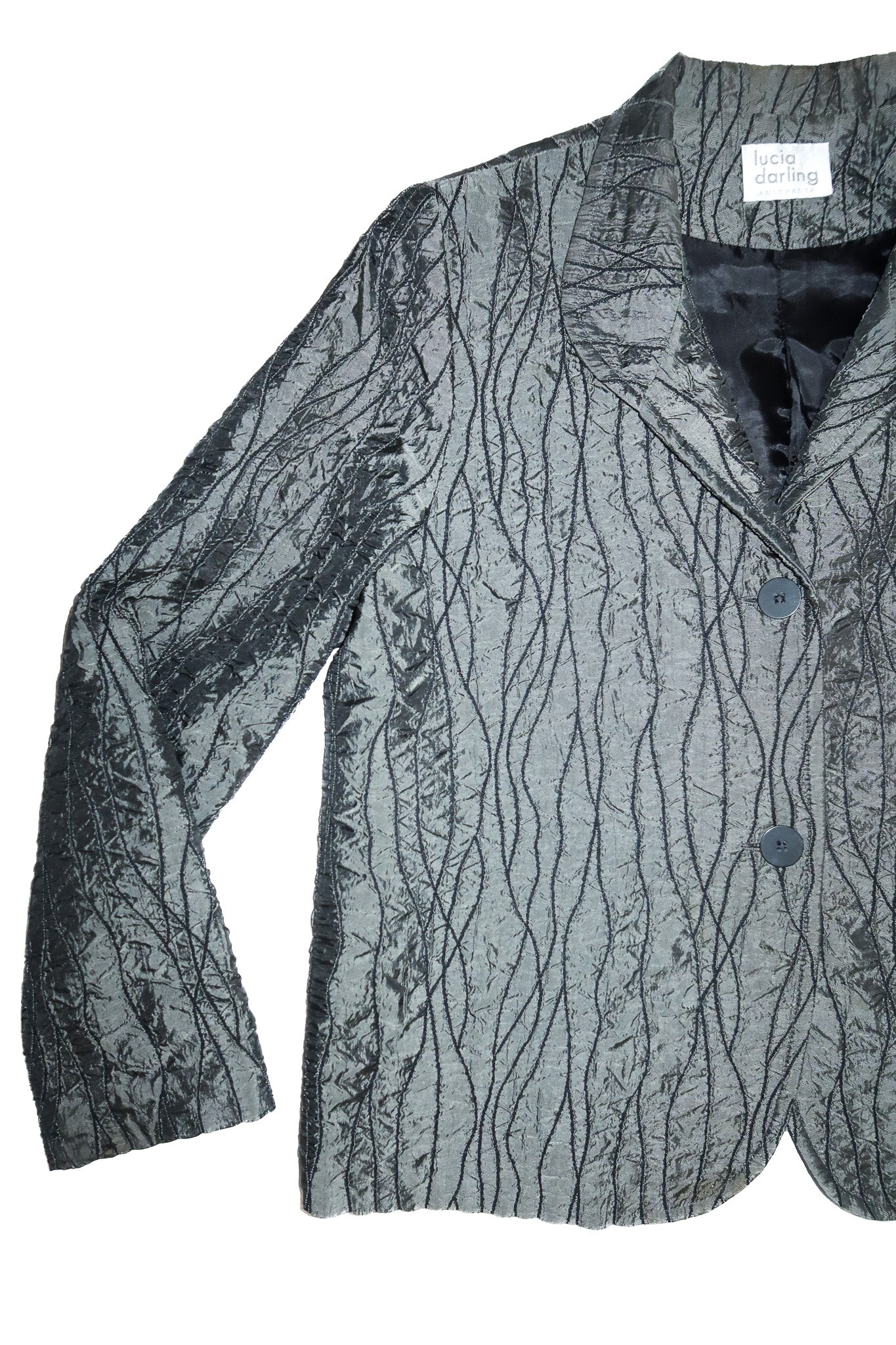 1990’s lucia darling textured blazer charcoal.