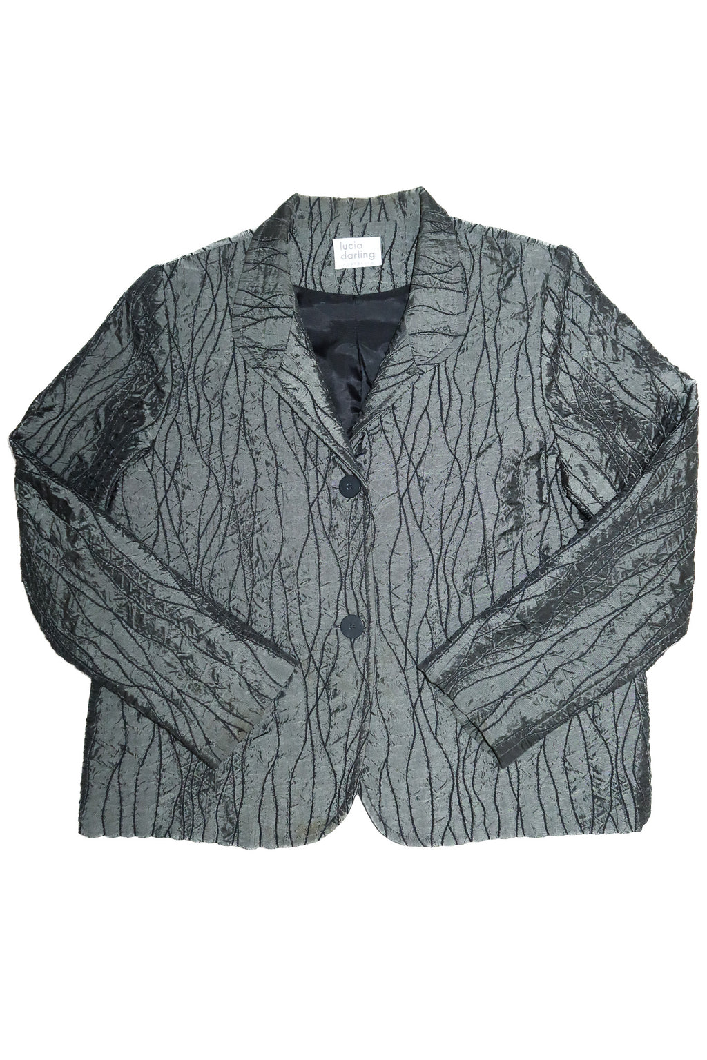 1990’s lucia darling textured blazer charcoal.