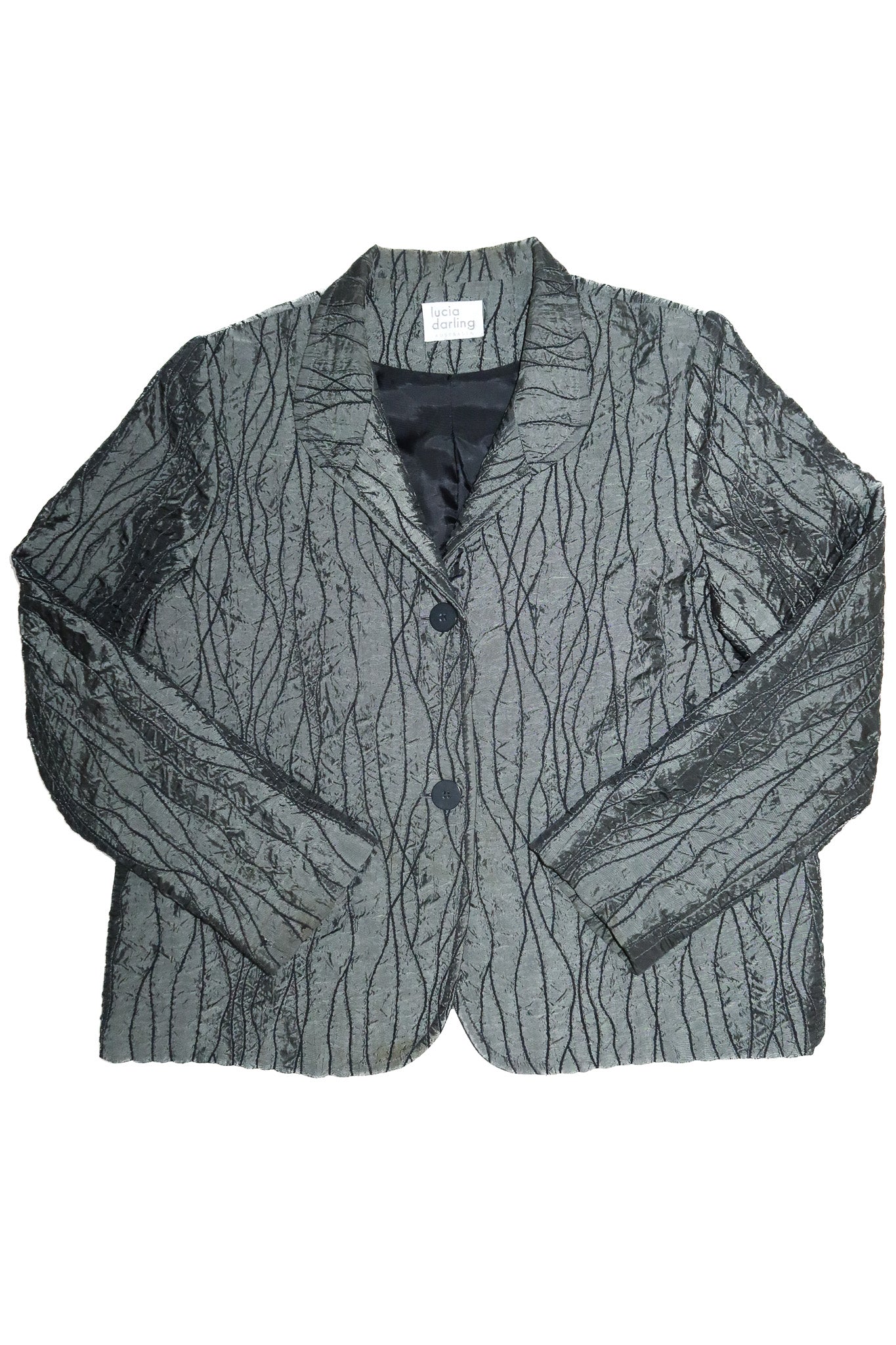 1990’s lucia darling textured blazer charcoal.