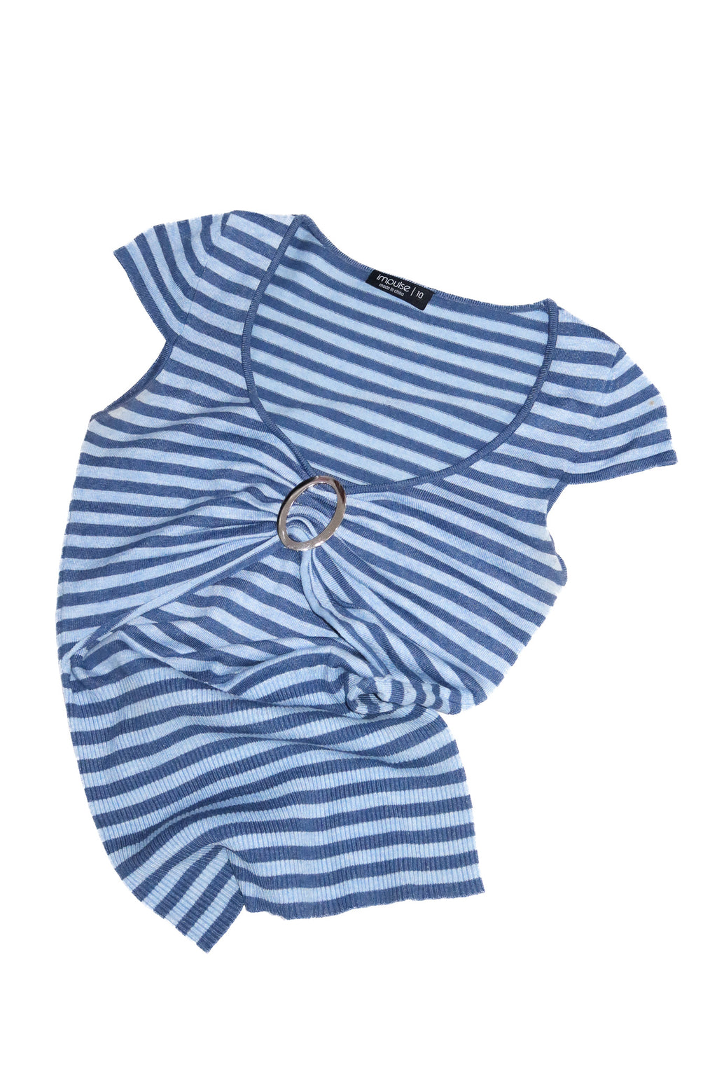2000’s impulse striped ring detail top blue.