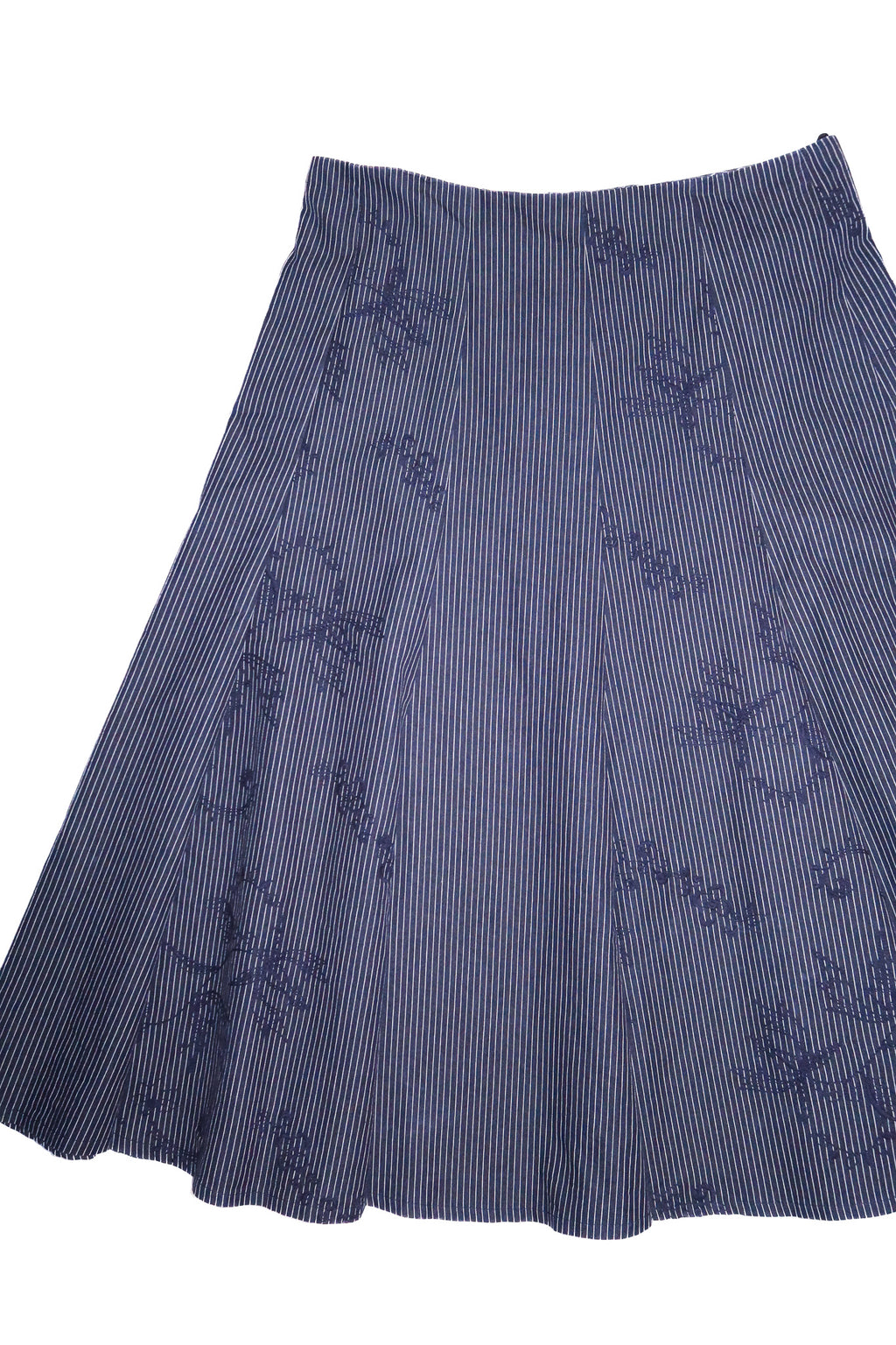 1990’s callan designs pinstripe floral midi skirt navy.