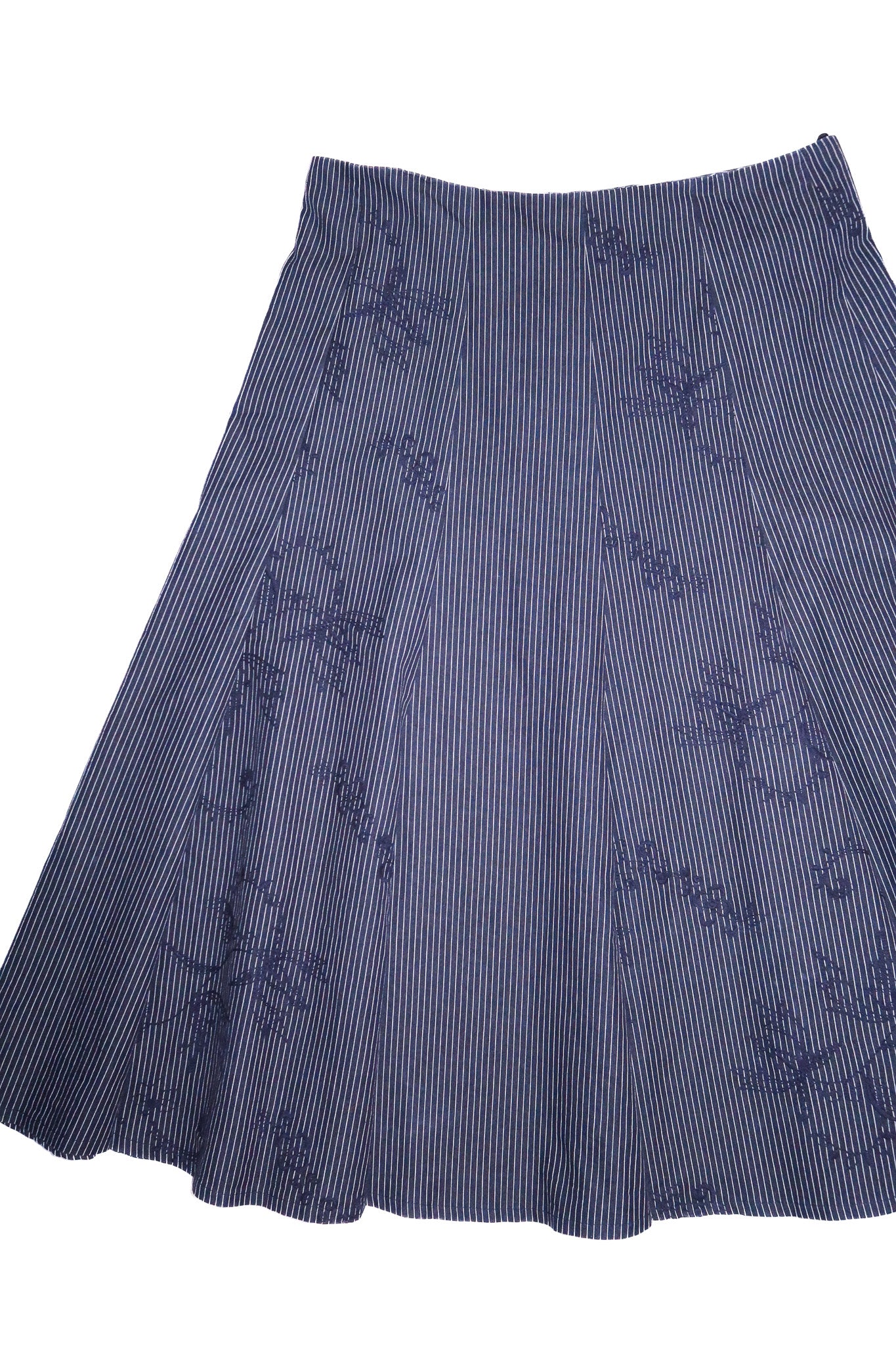 1990’s callan designs pinstripe floral midi skirt navy.