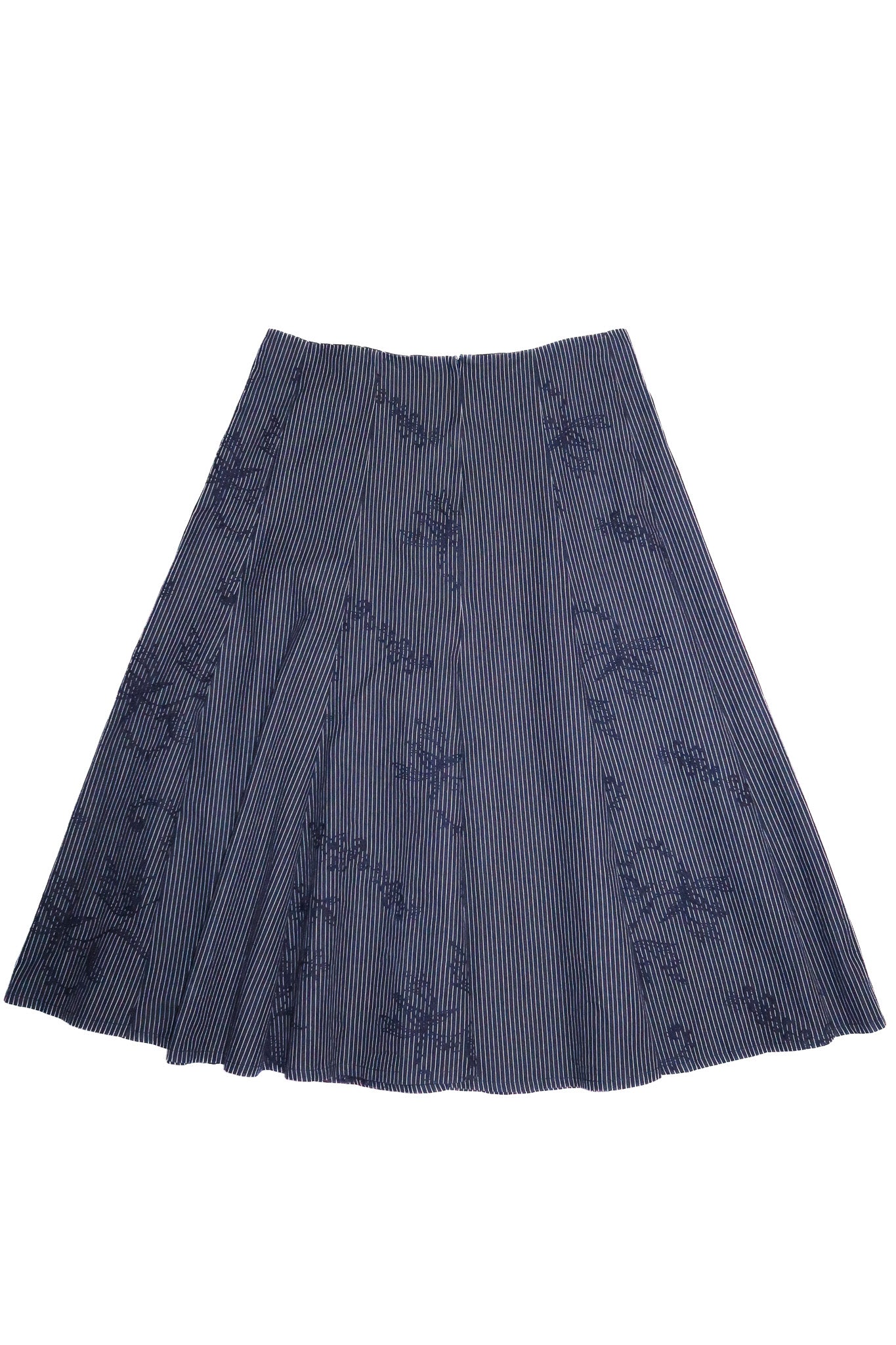 1990’s callan designs pinstripe floral midi skirt navy.