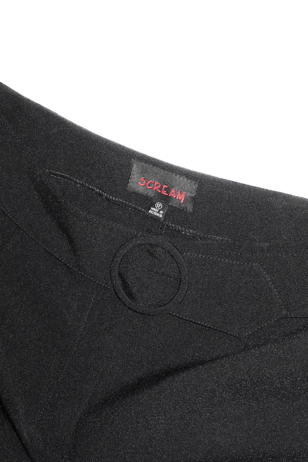 2000’s scream australia flared belted pants black.