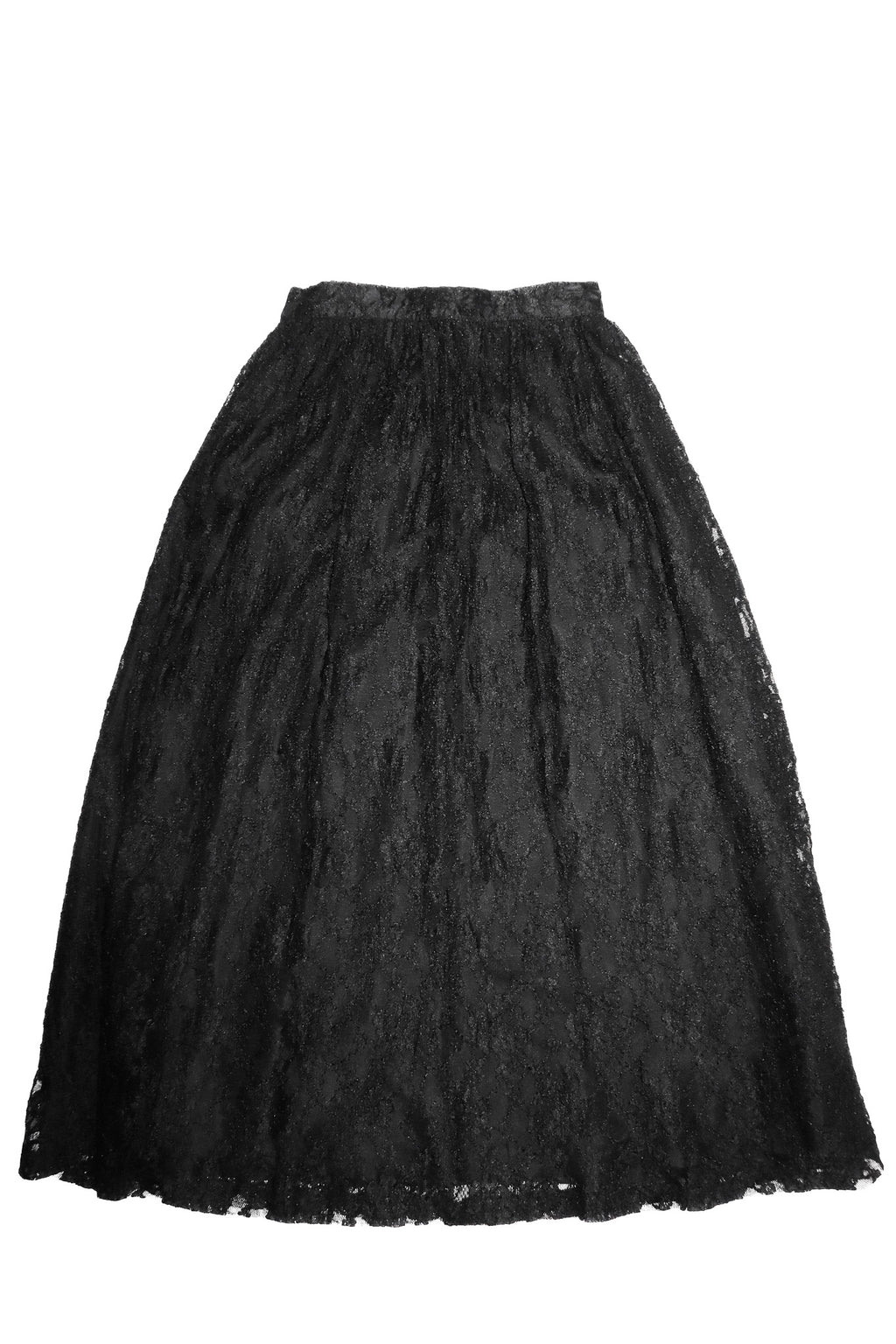 1990’s plus + point lace overlay midi skirt black.