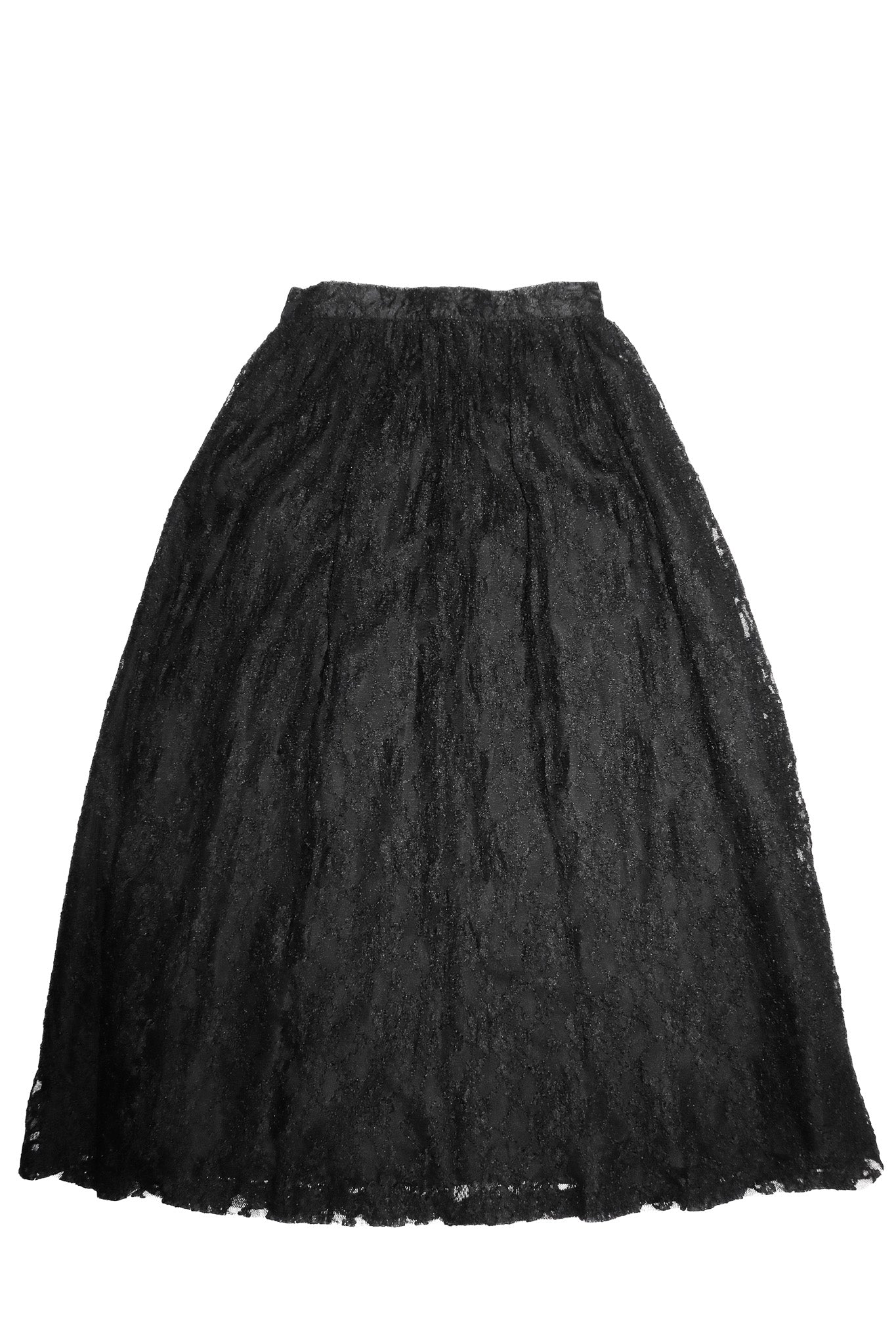 1990’s plus + point lace overlay midi skirt black.
