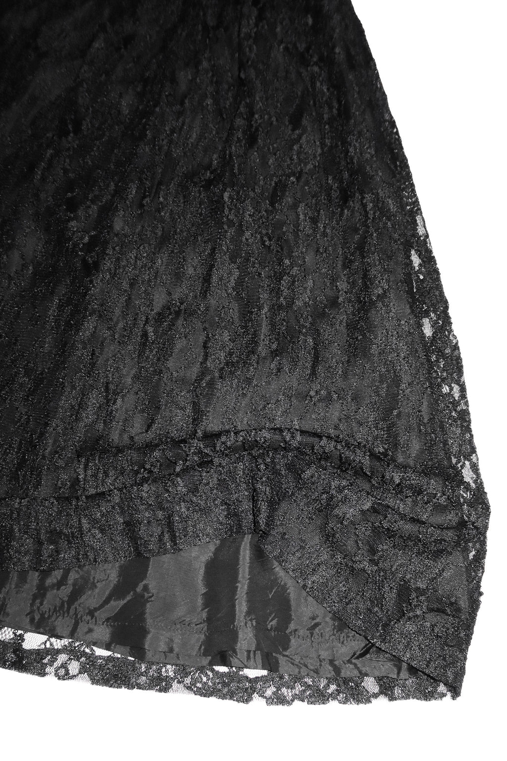 1990’s plus + point lace overlay midi skirt black.