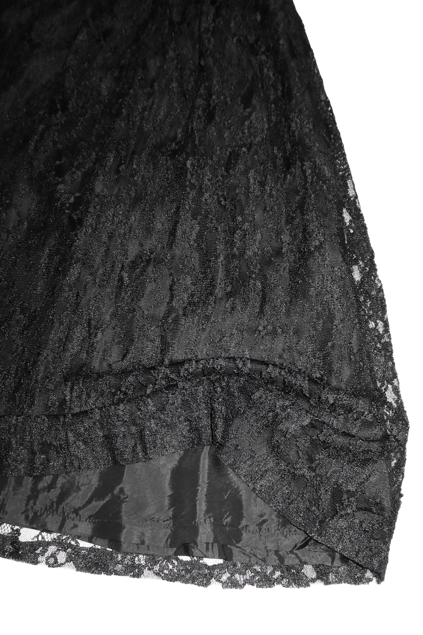 1990’s plus + point lace overlay midi skirt black.
