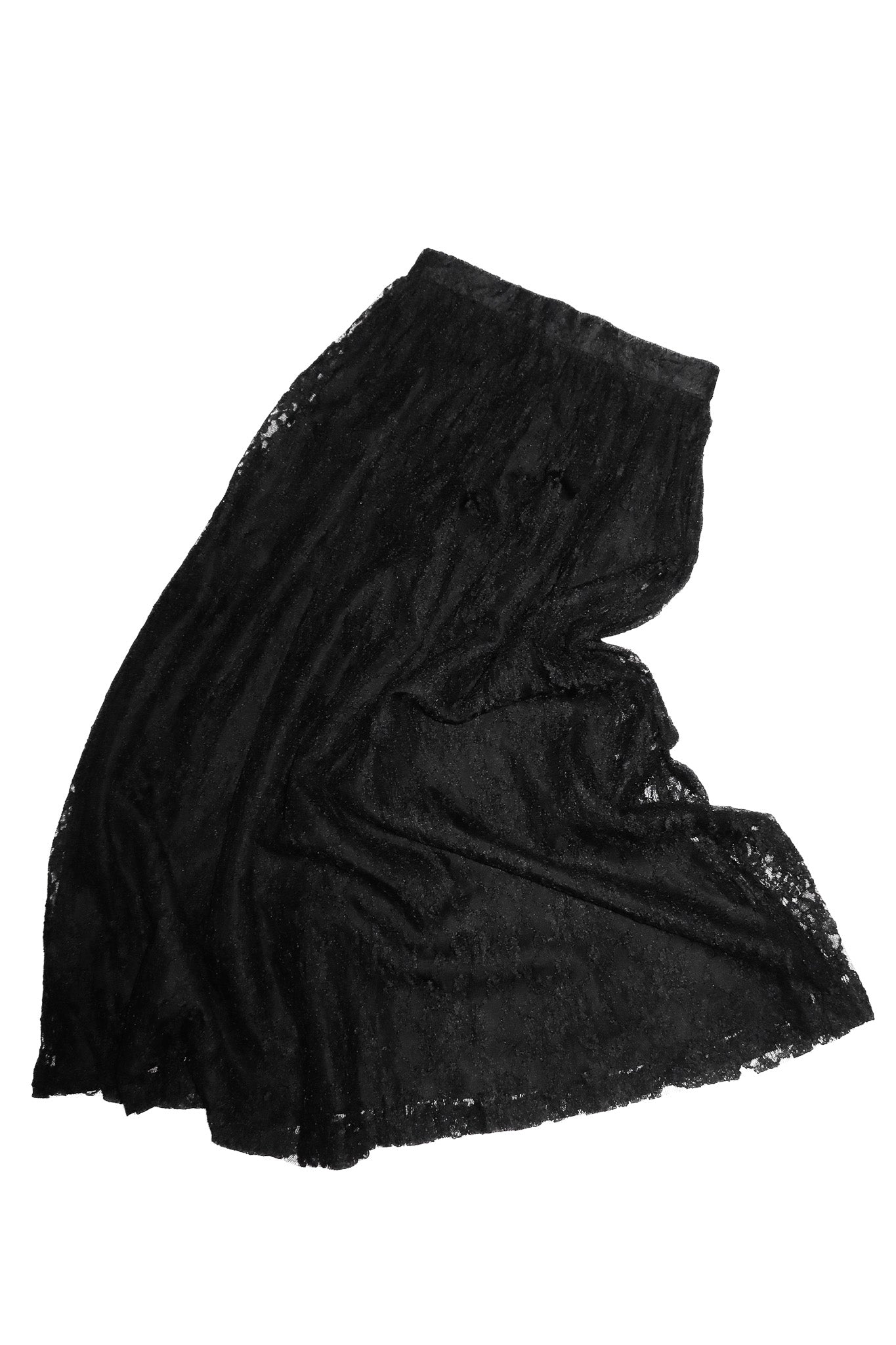 1990’s plus + point lace overlay midi skirt black.