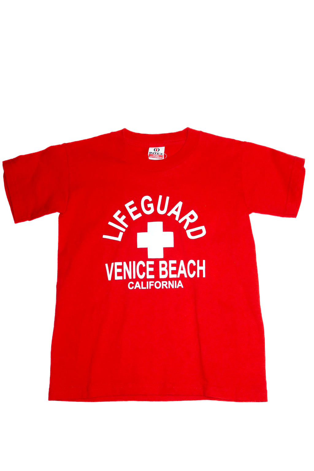 1990’s venice beach lifeguard graphic tee red.