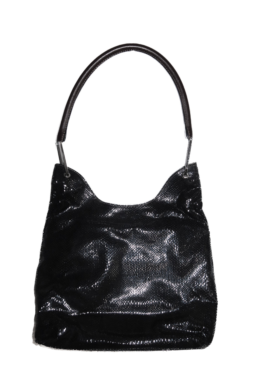 2000’s guy laroche paris textured suede shoulder bag black.
