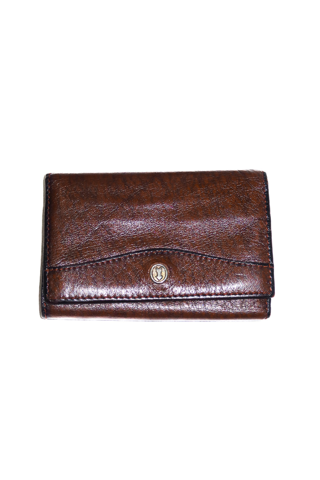 1980’s gold pfeil leather key holder wallet brown.