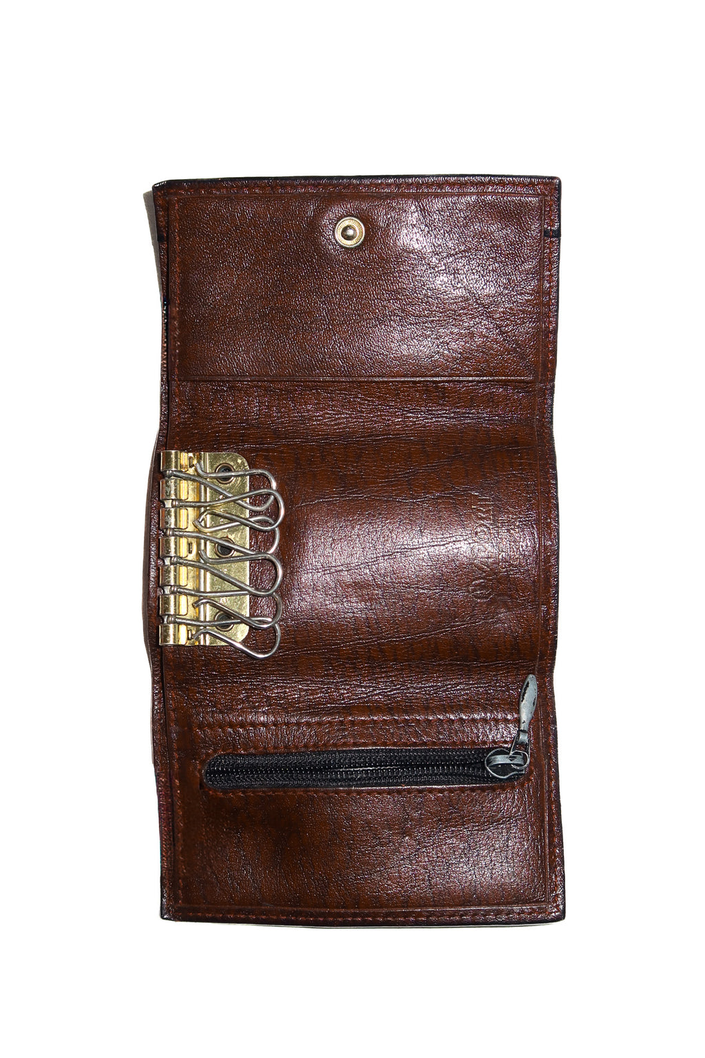 1980’s gold pfeil leather key holder wallet brown.