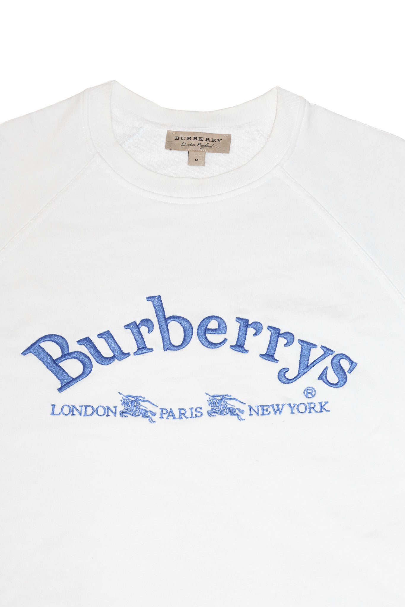 1990’s burberrys embroidered logo crewneck sweatshirt white.