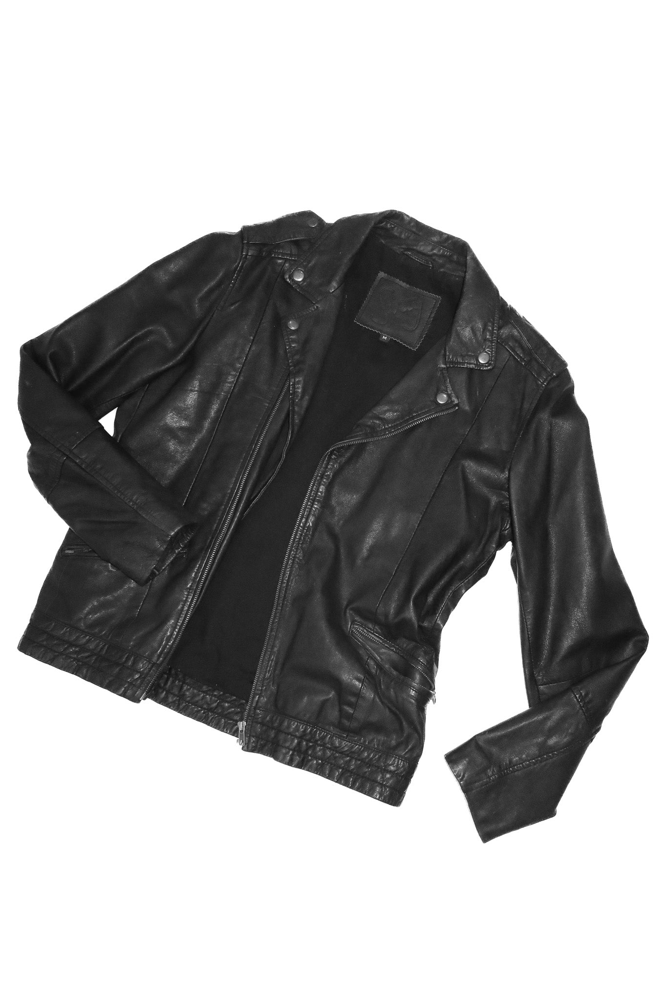 2000’s stray leather biker jacket black.