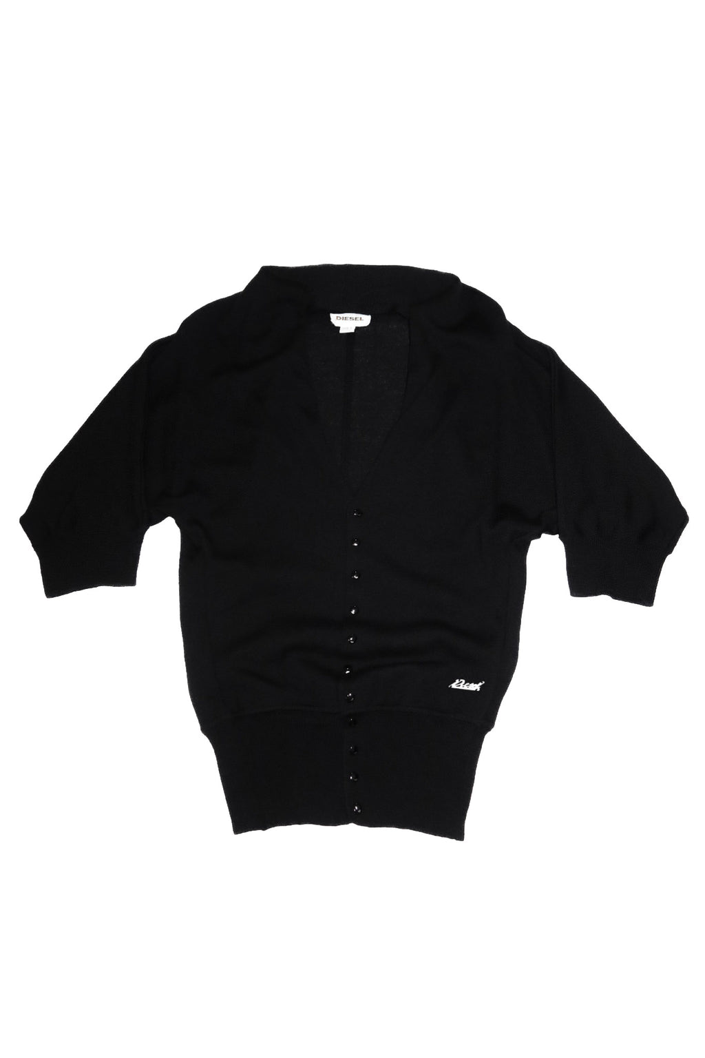 2000’s diesel off shoulder knit cardigan black.