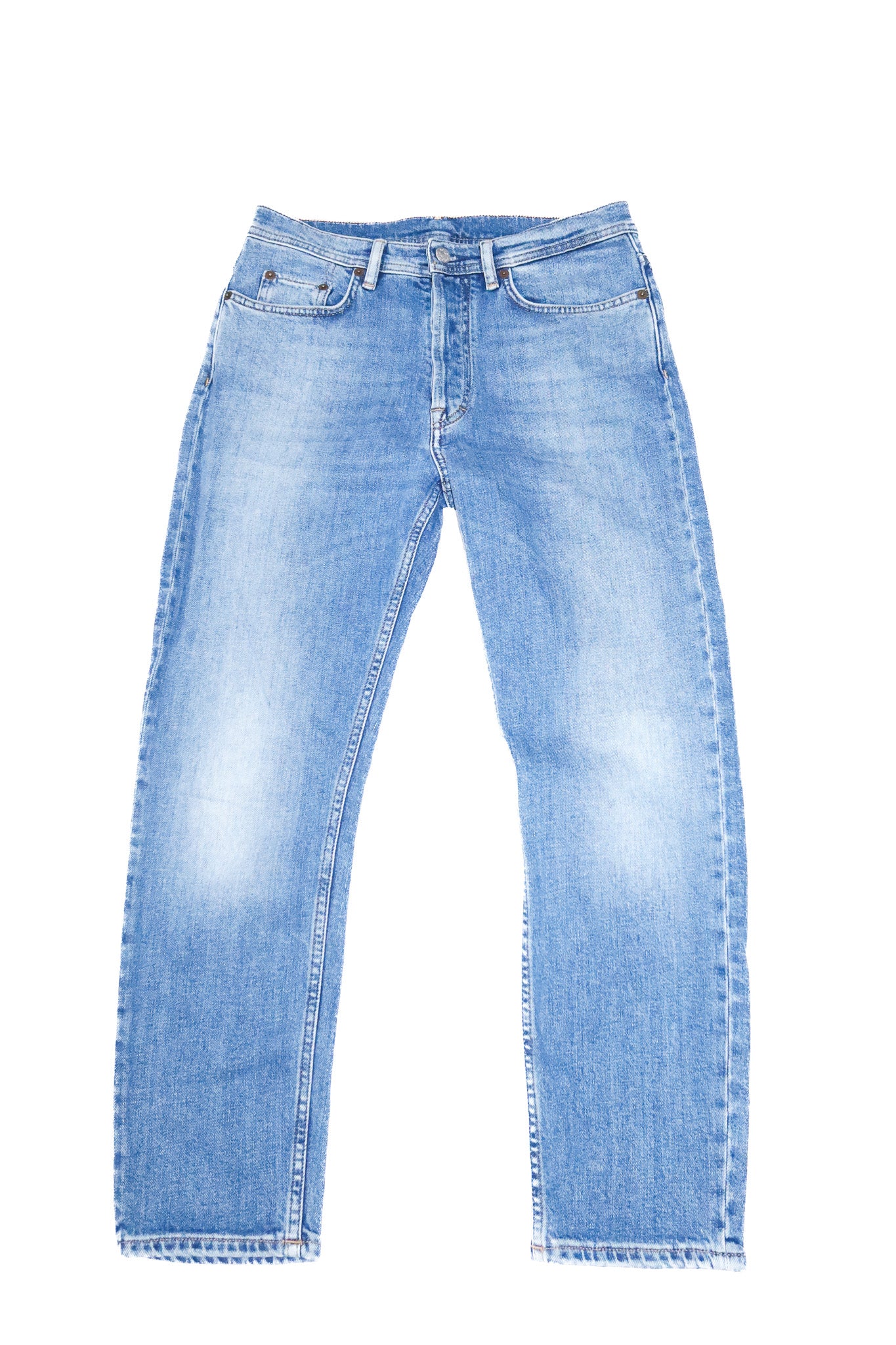 acne studios river slim straight leg jeans mid blue.
