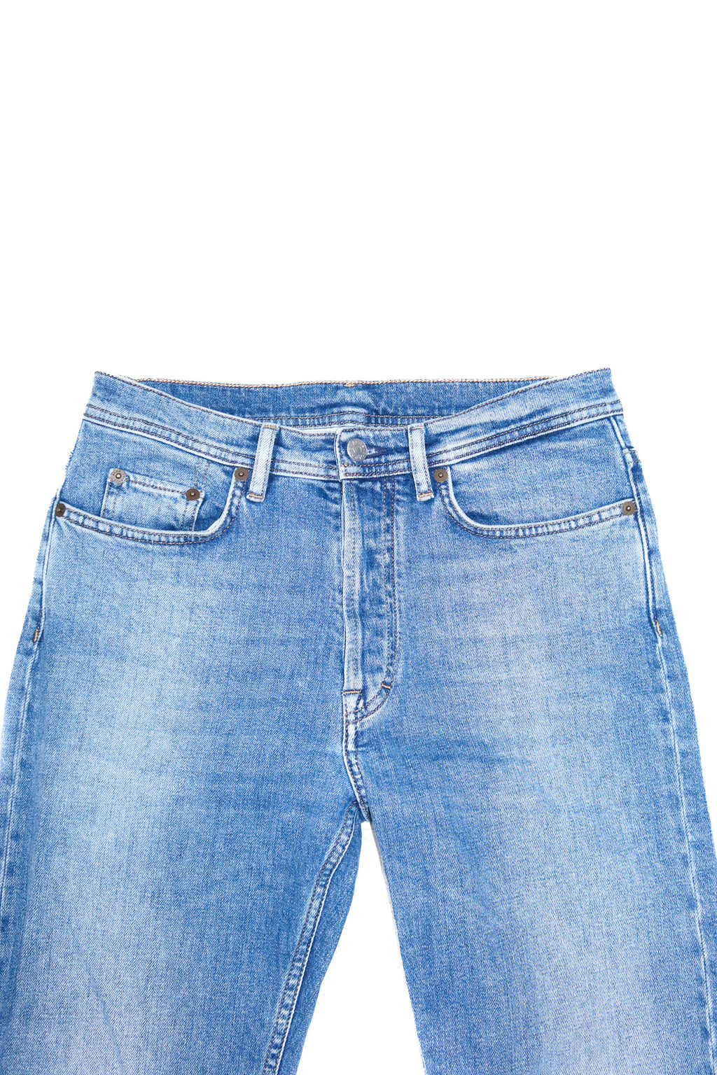 acne studios river slim straight leg jeans mid blue.