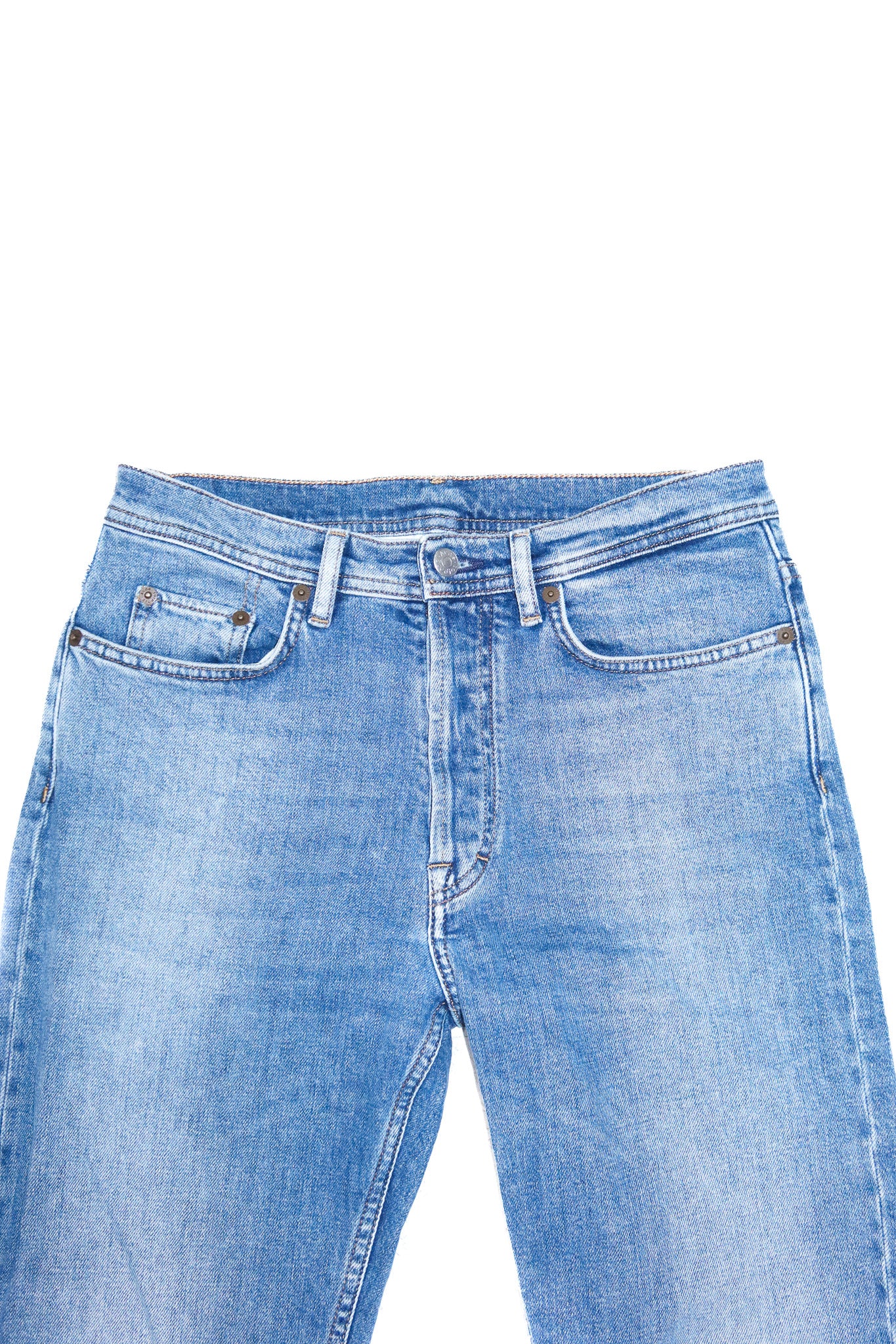 acne studios river slim straight leg jeans mid blue.