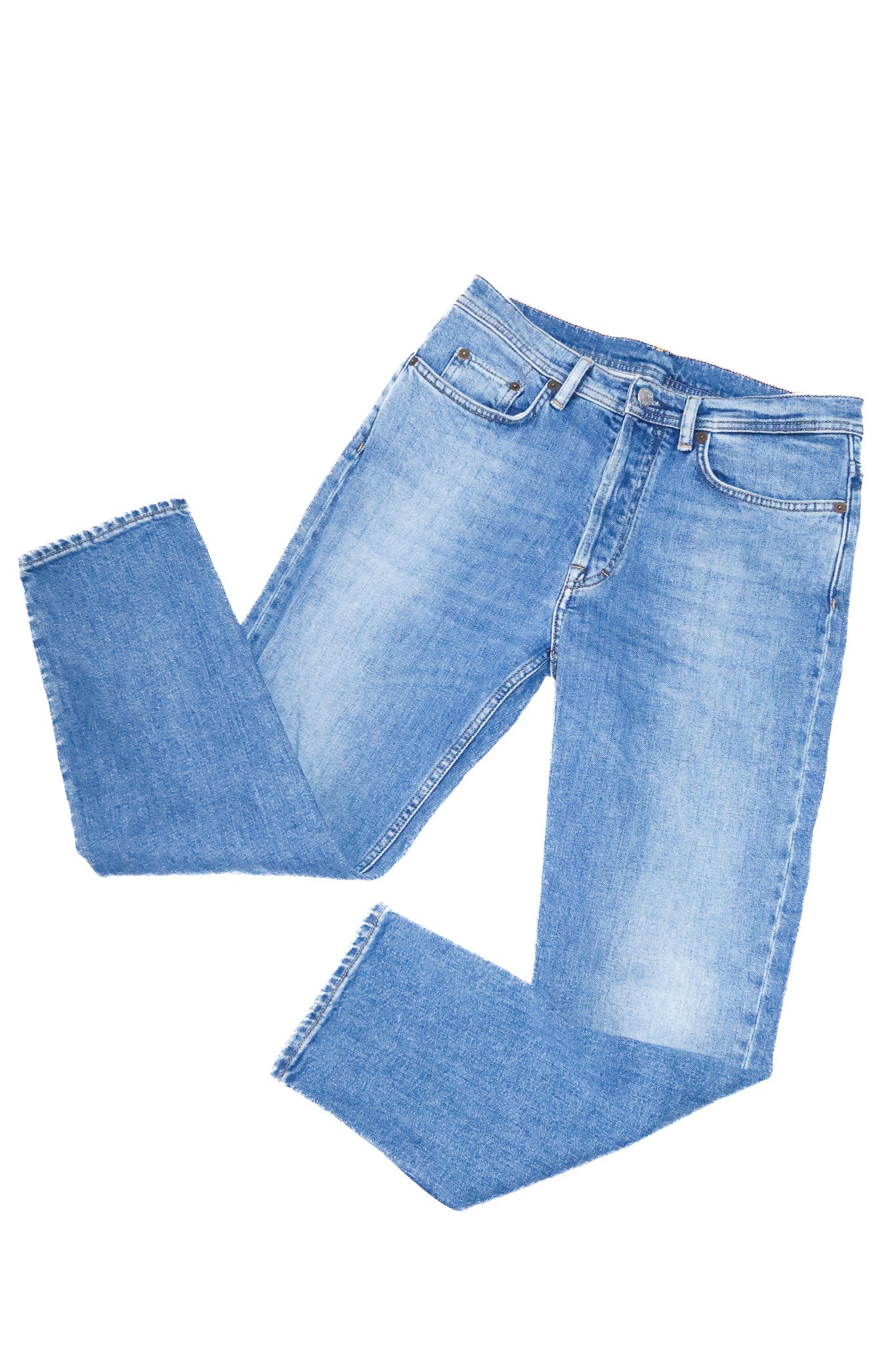 acne studios river slim straight leg jeans mid blue.