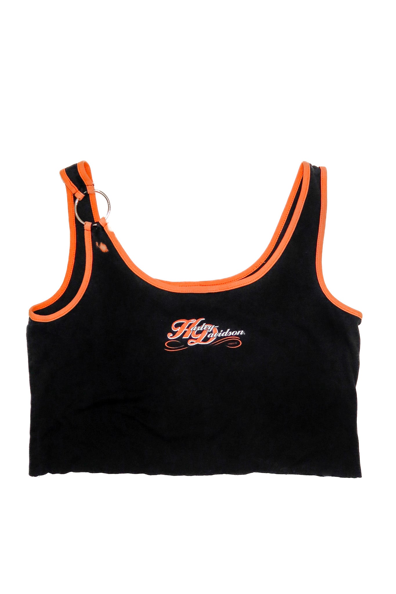 harley davidson cropped tank top black/orange.