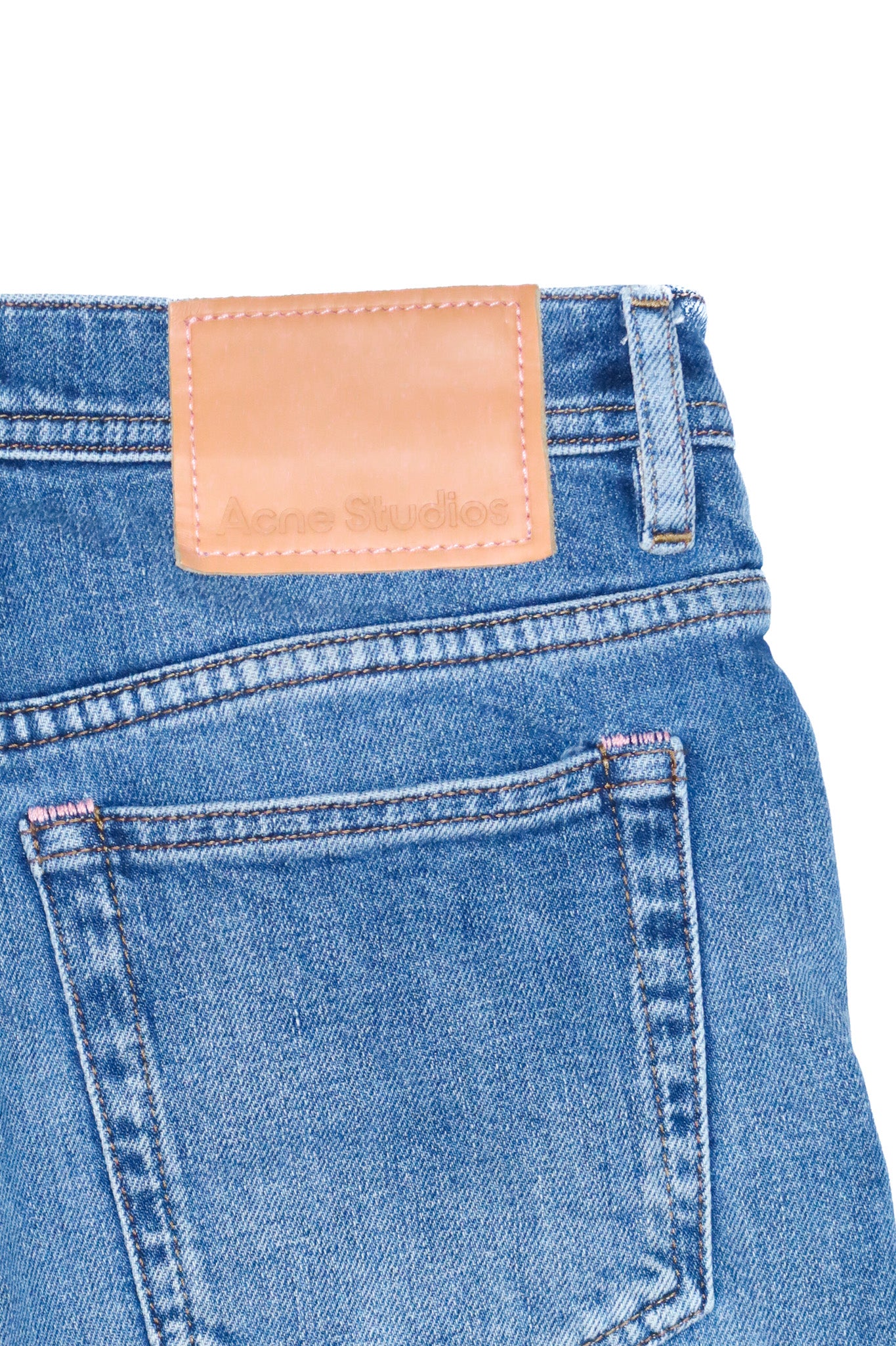 acne studios river slim straight leg jeans mid blue.
