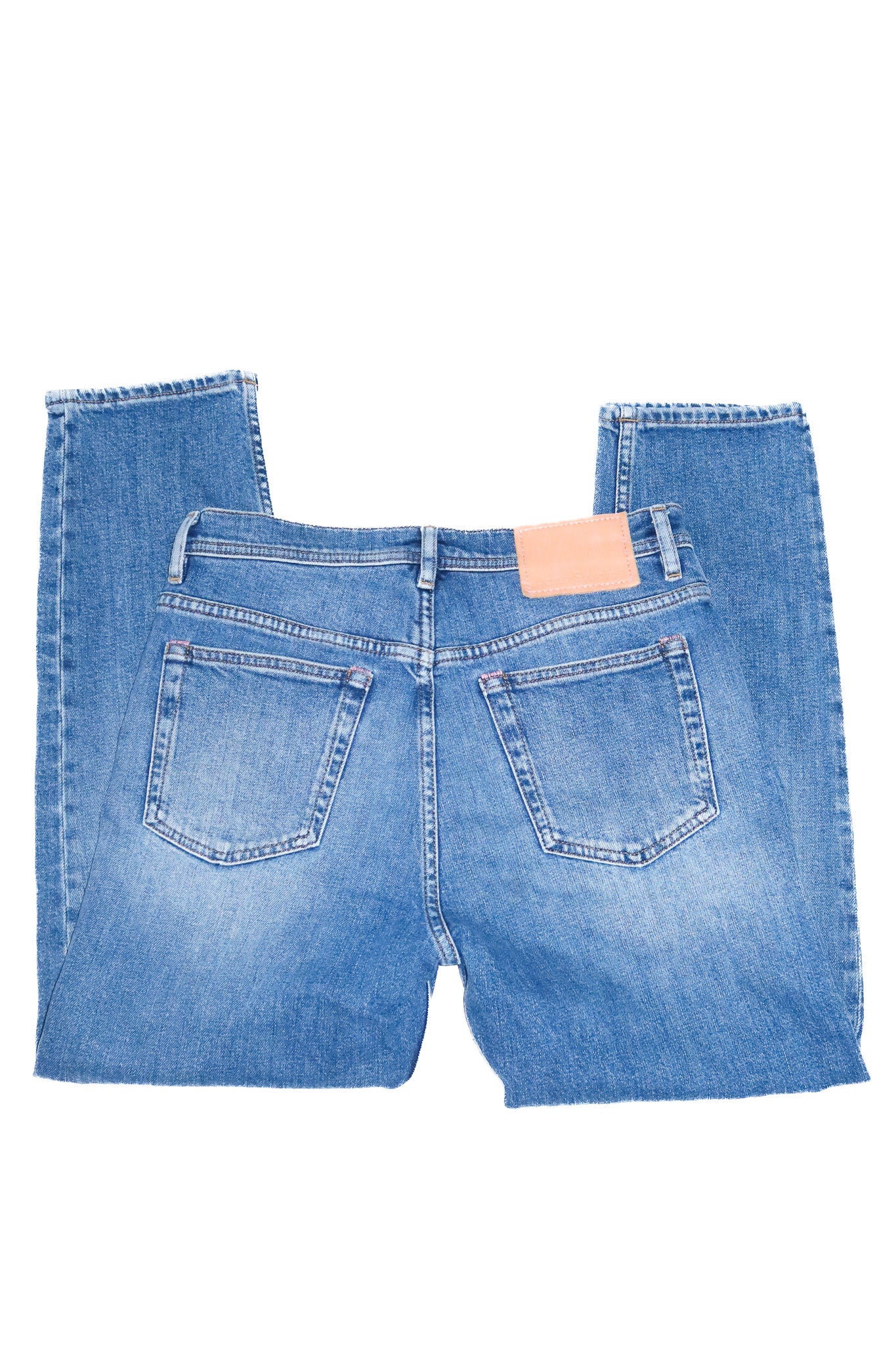 acne studios river slim straight leg jeans mid blue.