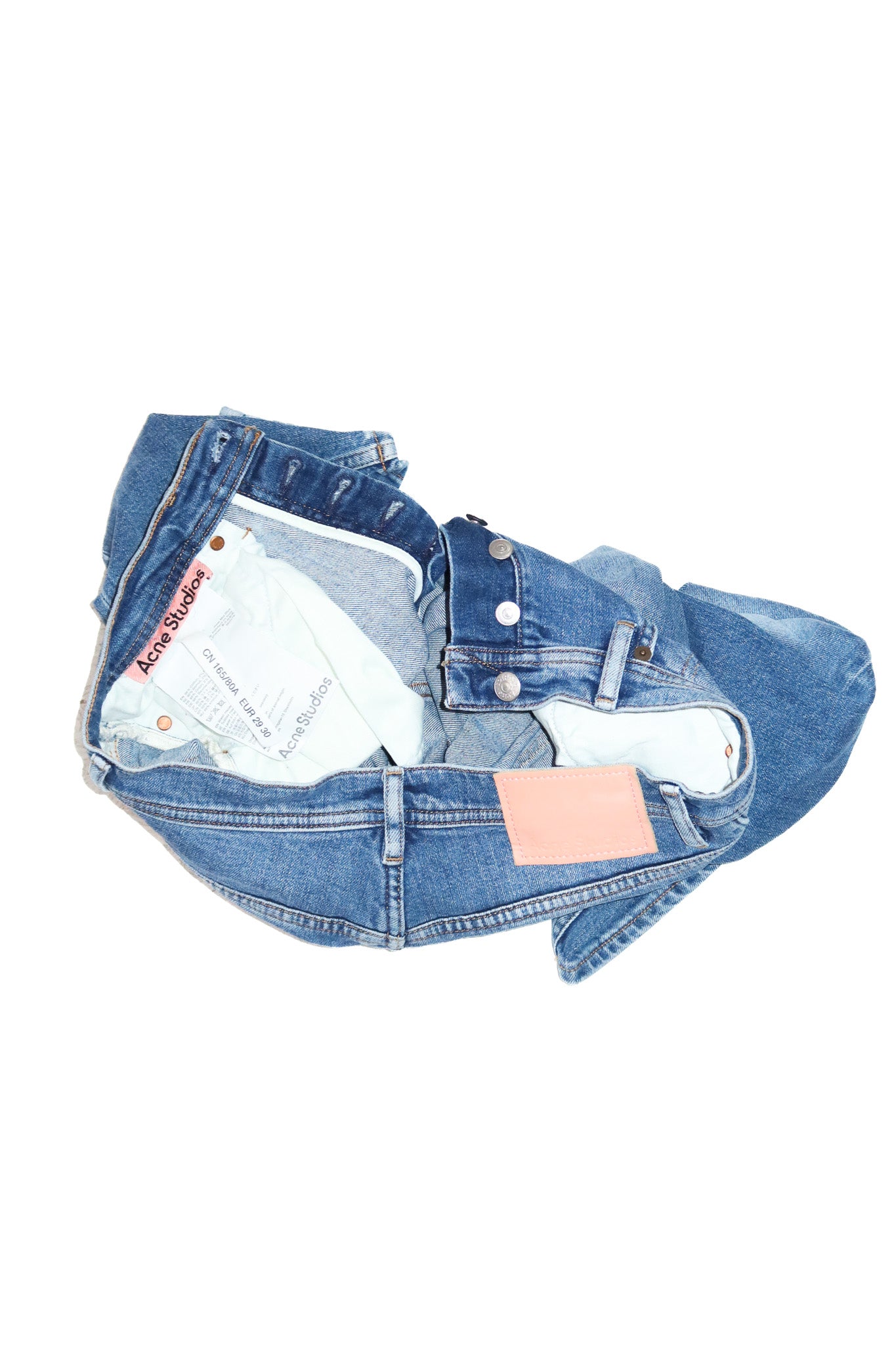 acne studios river slim straight leg jeans mid blue.