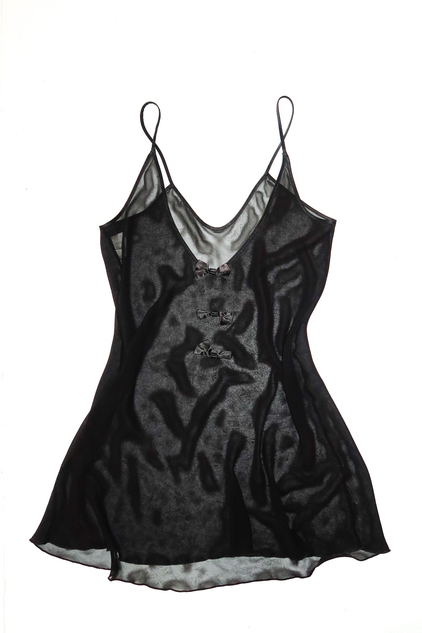 undercover wear sheer bow mini dress black.