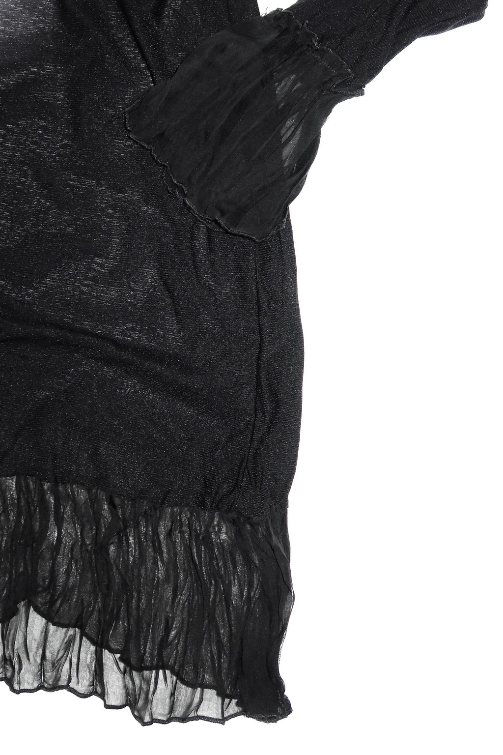 90's on stage sheer long sleeve mini dress black.