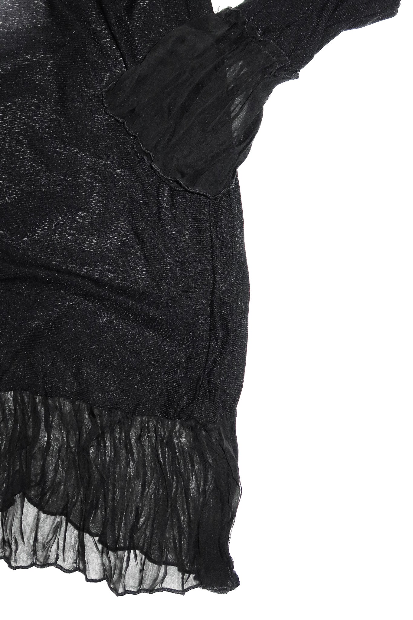 90's on stage sheer long sleeve mini dress black.