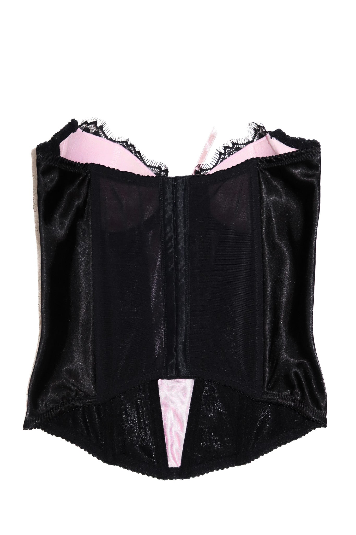 2000’s bassoni lingerie satin lace bustier black/pink.