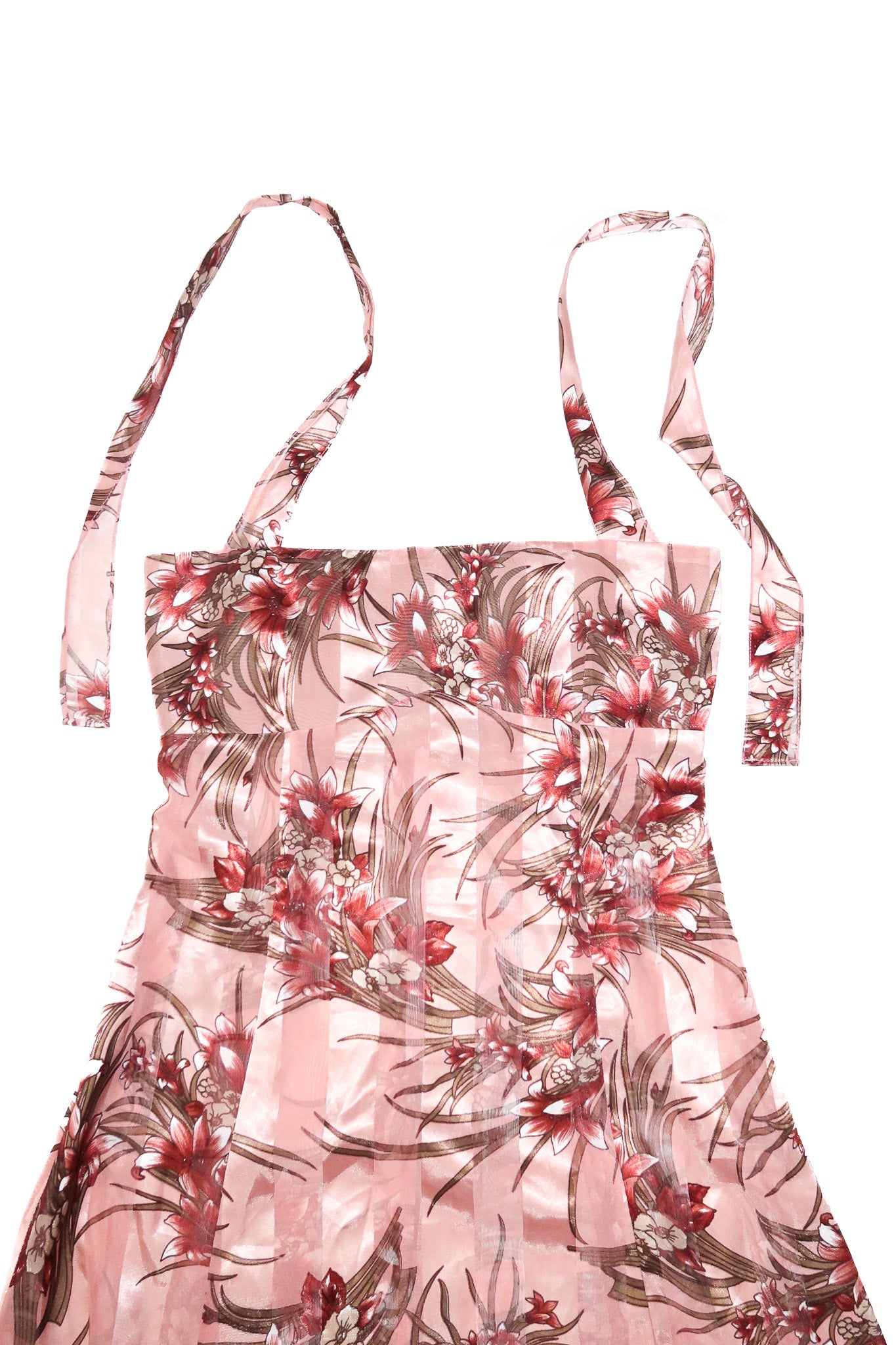 2000’s filly sheer floral handkerchief halter top pink.