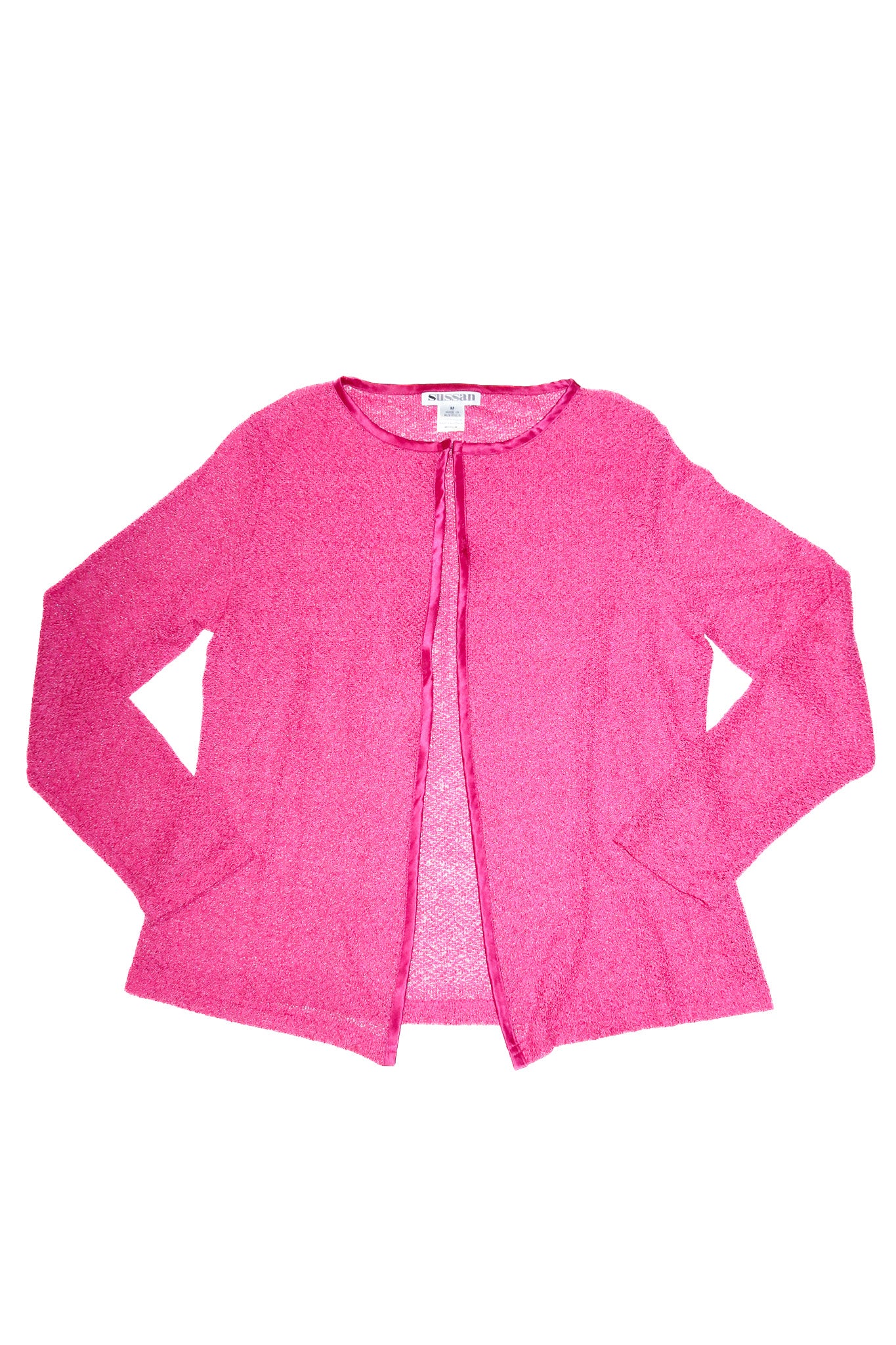 1990’s sussan satin trim knit cardigan pink.
