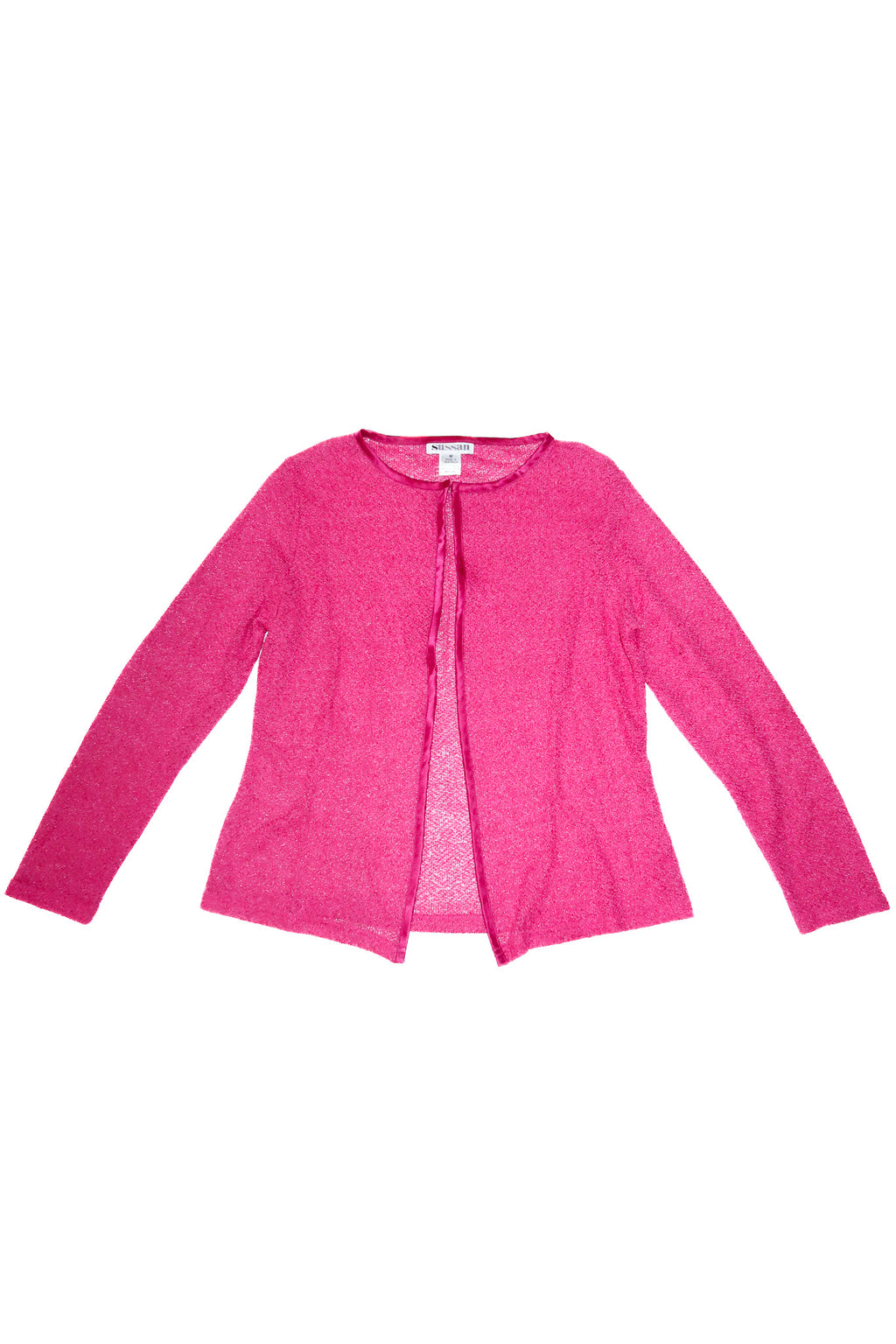 1990’s sussan satin trim knit cardigan pink.